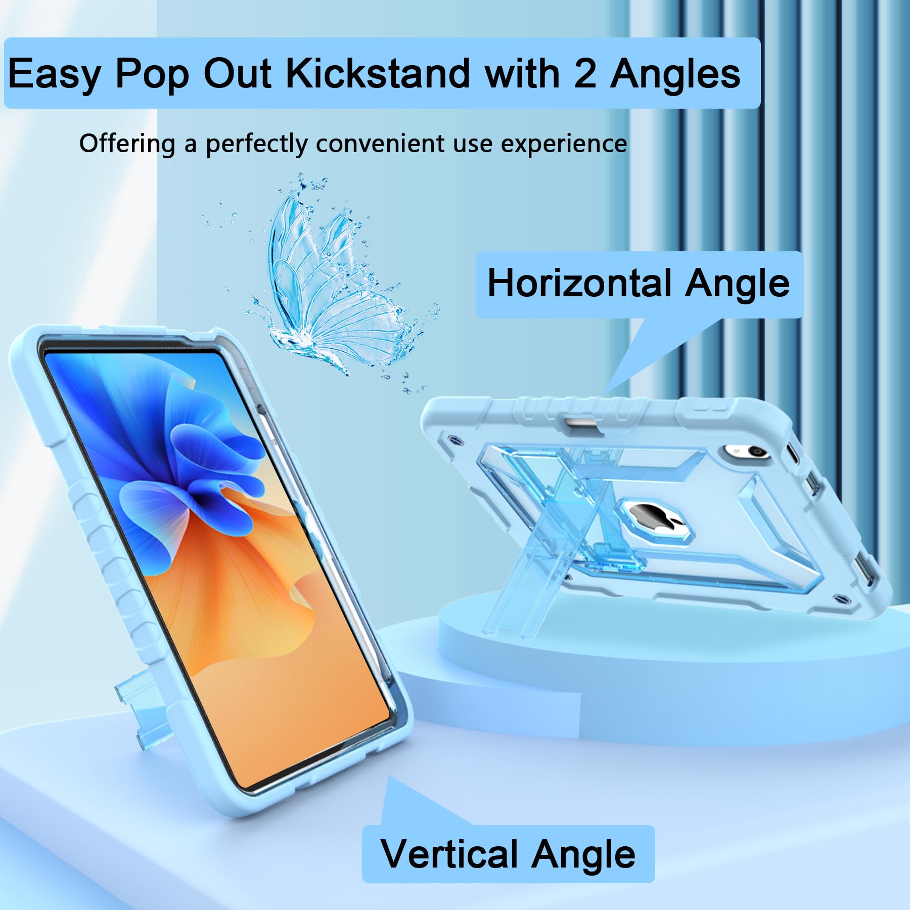 Timism Case For Ipad 10Th Generation Case 2022 With Shoulder Strap, Translucent Hard Pc Back Cover, Heavy Duty Full Body Shockpr