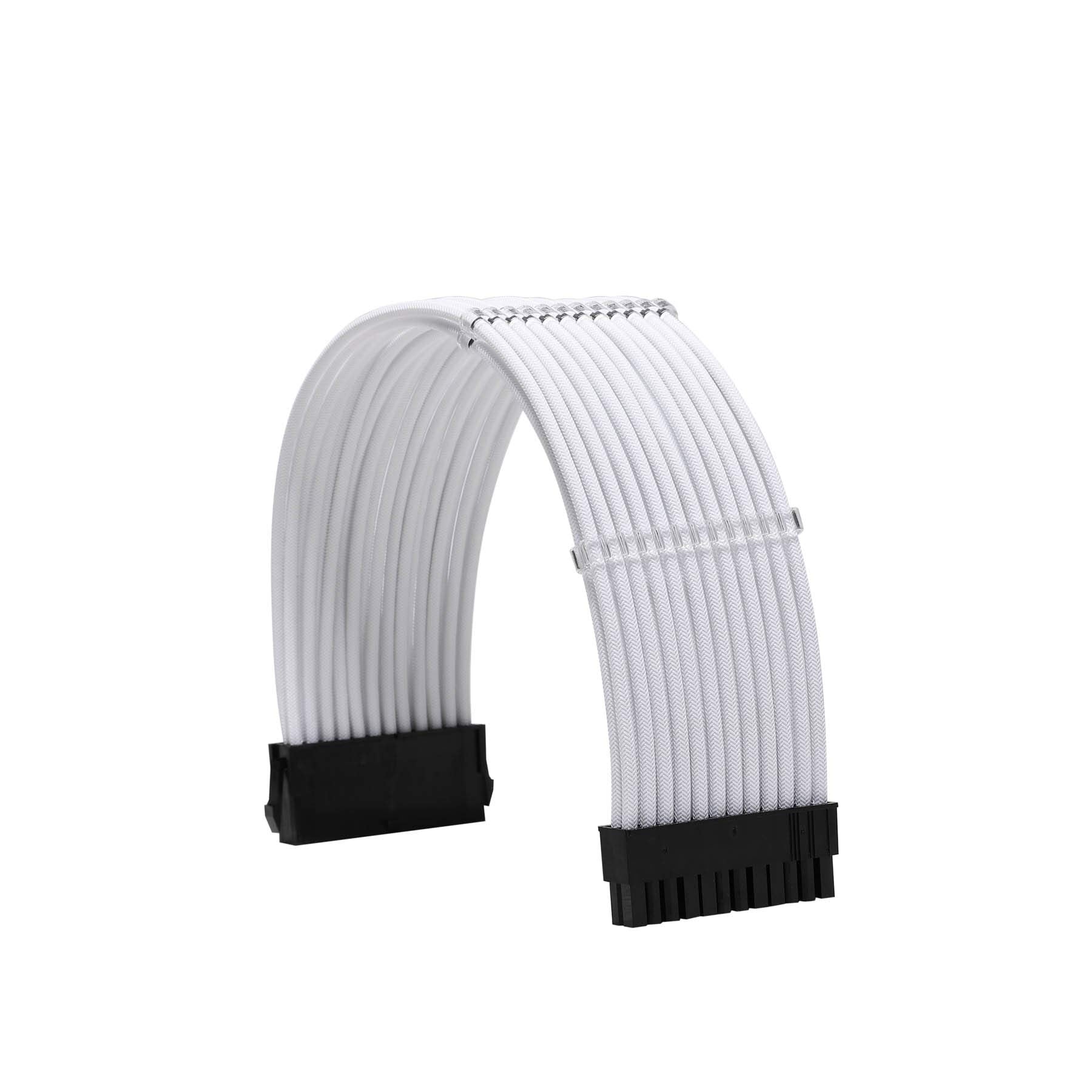 Formulamod Sleeve Extension Power Supply Cable Kit 18Awg Atx 24P+ Eps 8 P+Pci E8 P With Combs For Psu To Motherboard/Gpu (White)