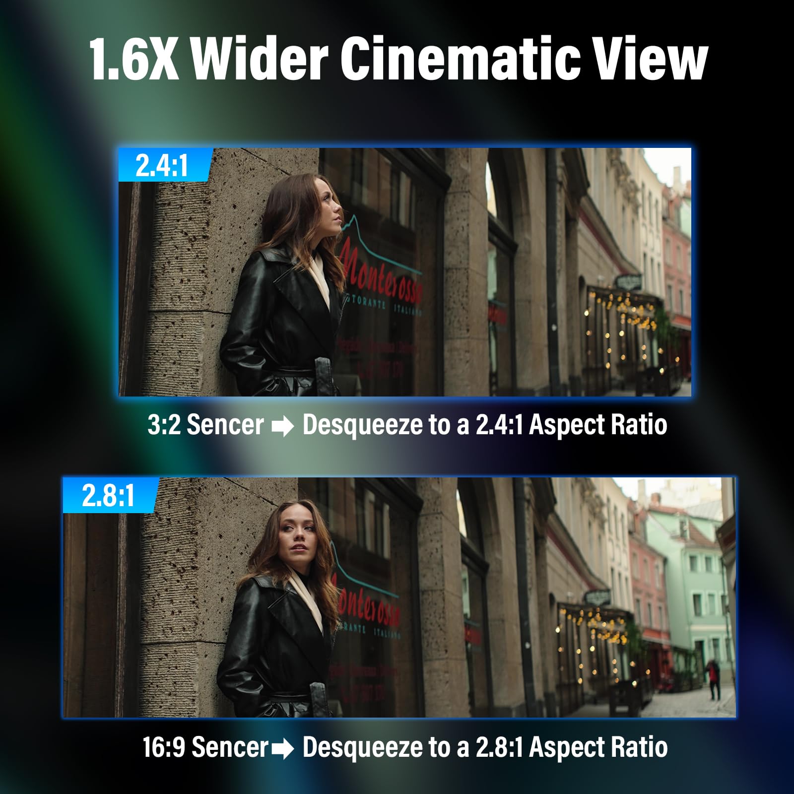Sirui Saturn 50Mm T2.9 1.6X Full Frame Carbon Fiber Anamorphic Lens, Cine Lens Less Than 500G (Nature Flares, Z Mount)