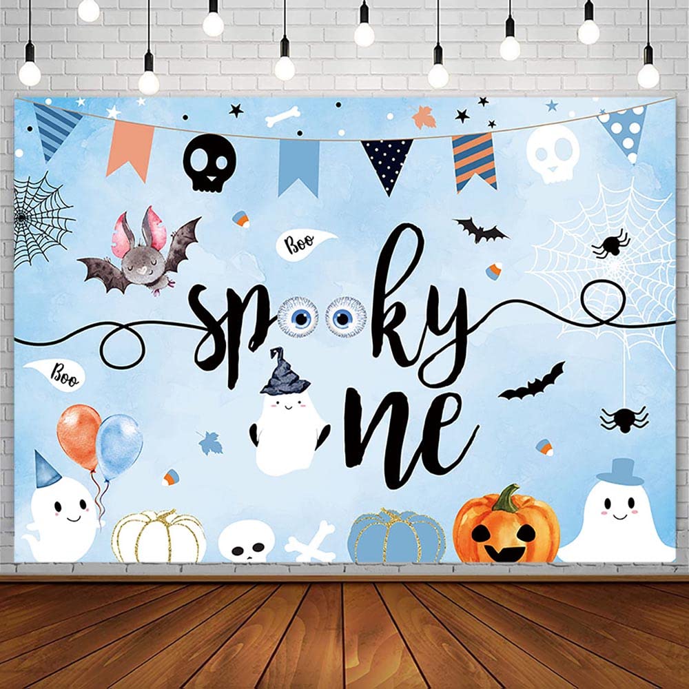 Sendy 7X5Ft Spooky One Backdrop Halloween 1St Birthday For Boy Ghost Boo Party Decorations Supplies Banner Photography Backgroun