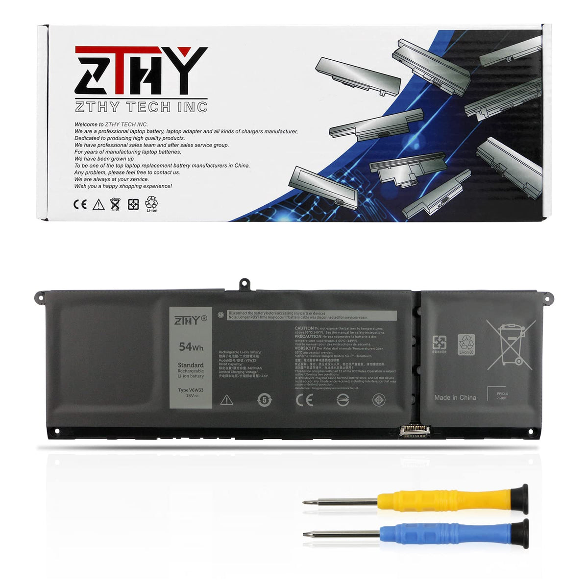 Zthy 54Wh V6W33 Laptop Battery Replacement For Dell Inspiron 3510 3511 3515 5310 5410 5418 5510 5515 5518 5625 5630 5635 Latitud