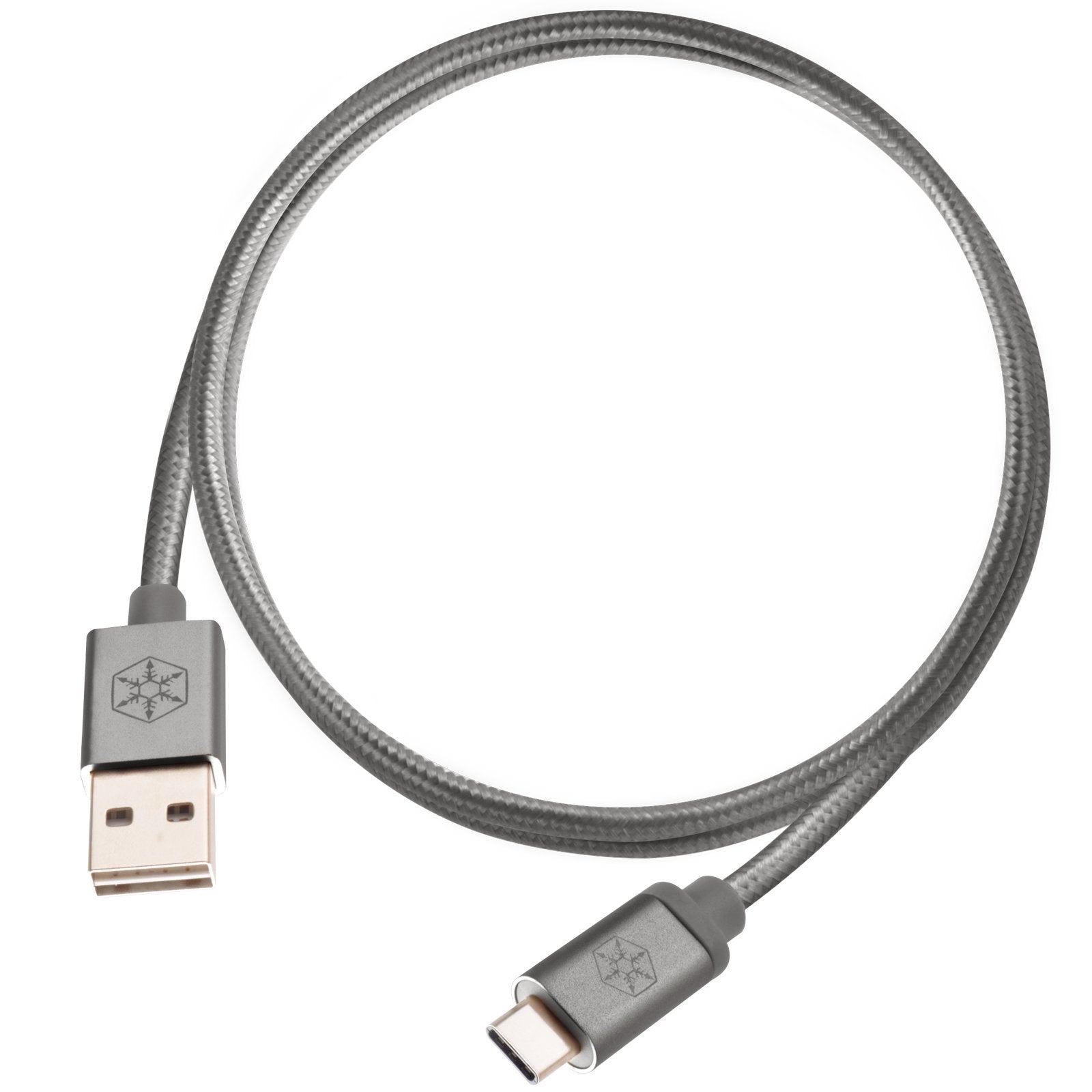 Reversible USBA to USB TYPEC cable,0.5 meter, Nylon Braided and aluminum shell, Charcoal
