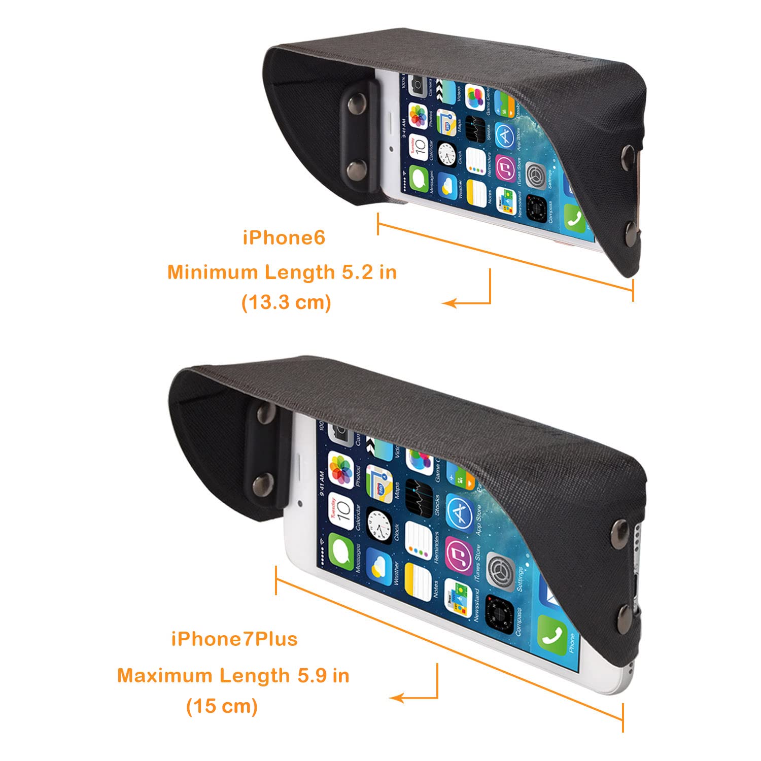 Tfy Universal Phone Sun Shade & Glare Visor Shield For 4.5 To 6.1 Inch Smartphones   Compatible With Iphone 15/14 / 13/12 / Xs/X