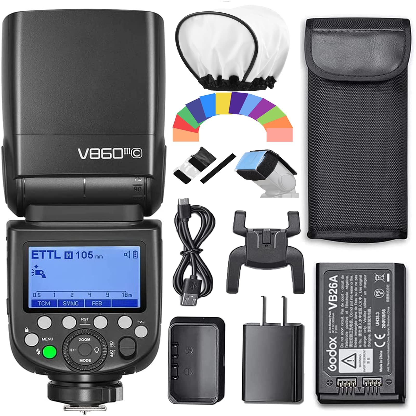 GODOX V860III-C Camera Flash Light Wireless TTL Transmitter/Receiver Speedlite GN60 1/8000s HSS Built-in 2.4G Wireless X System 