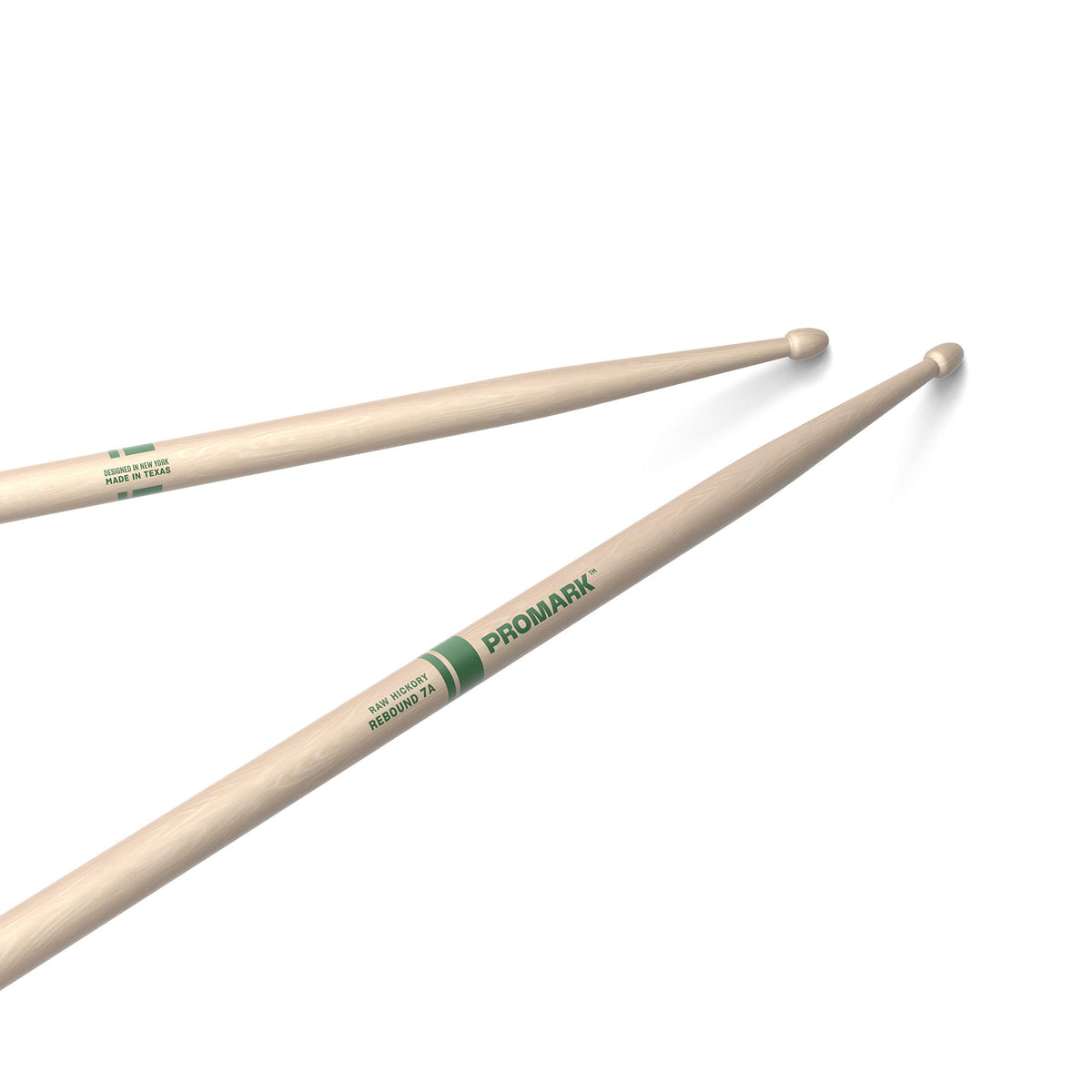 Promark Rebound 7A Raw Hickory Drumsticks, Acorn Wood Tip, One Pair