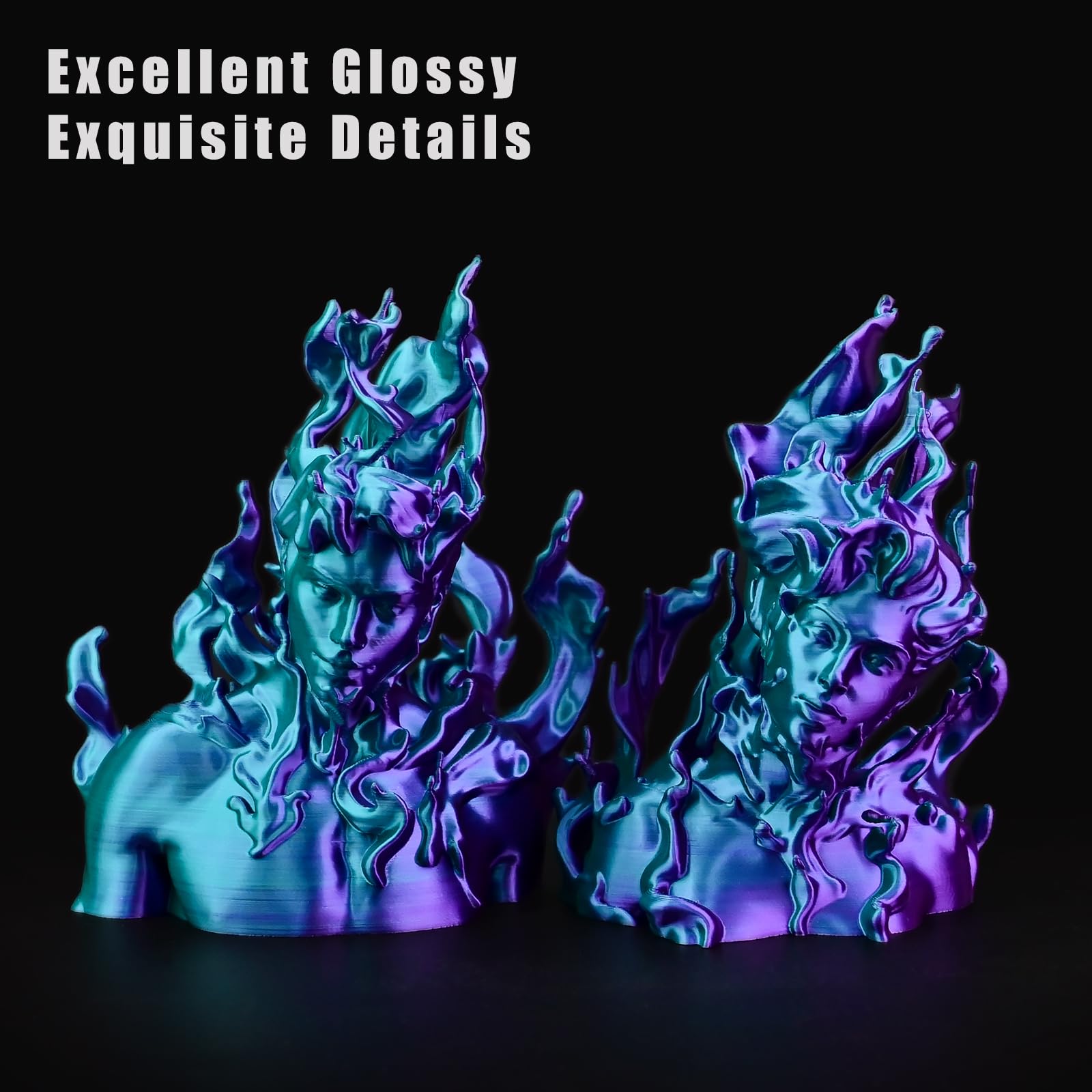 Ovv3D Pla Filament 1.75Mm, 3D Printer Filament Silk Pla Dual Color Pla Filament, Purple And Sky Blue Pla Filament, Color Change