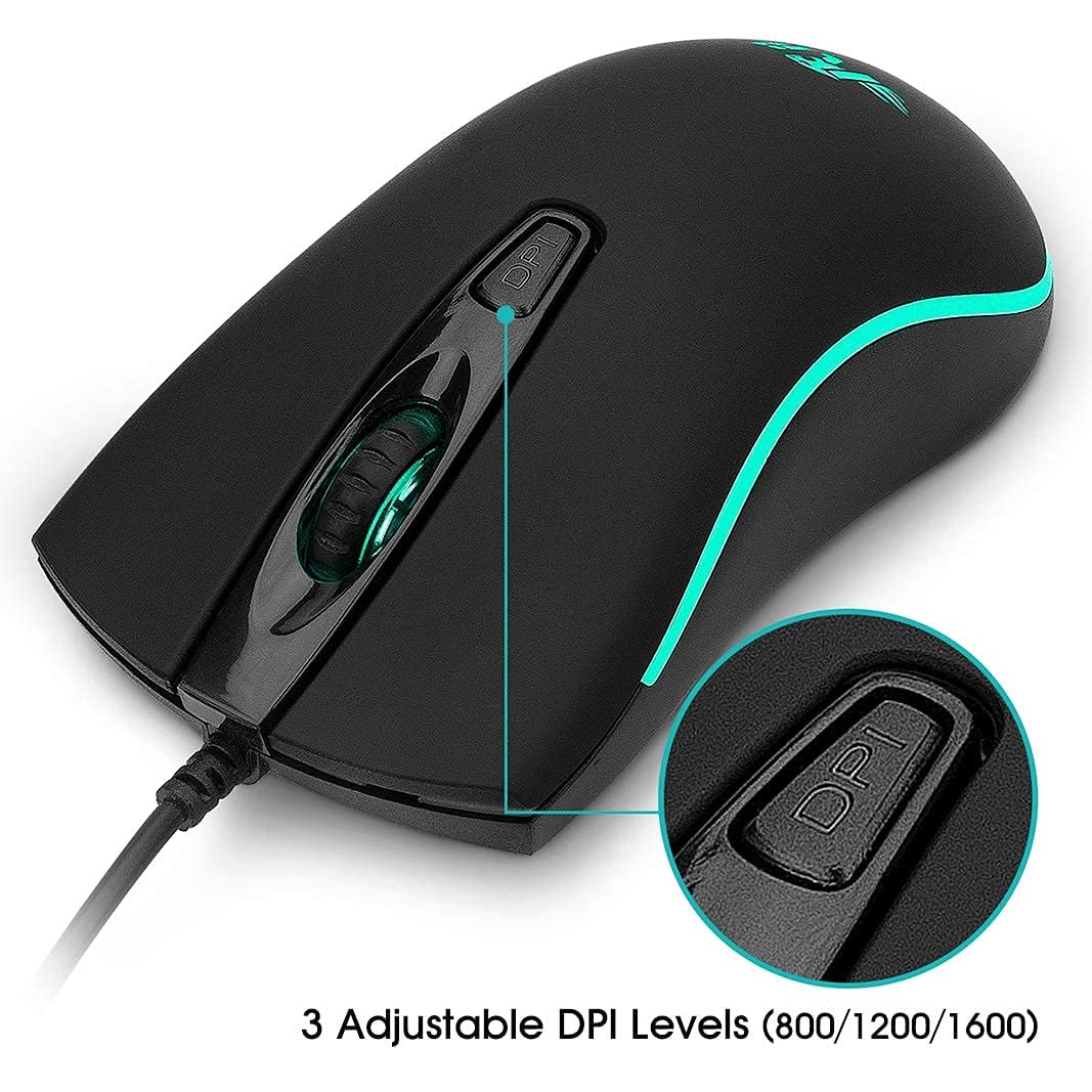 Rii Wired Mouse, Rm105 Usb Computer Mouse,Rgb Optical 1600 Dpi Office Mice For Pc,Computer,Laptop,Desktop,Windows (10 Pack)