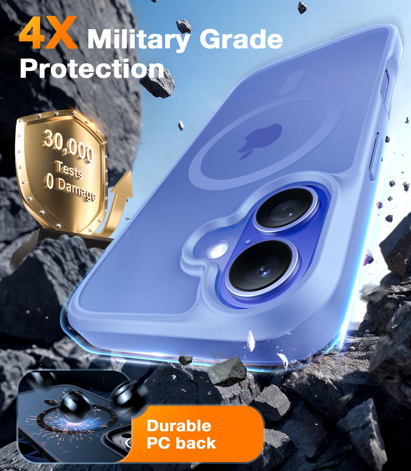 Torras Magnetic Shockproof Compatible With Iphone 16 Case, Fit For Magsafe, 4X Military Grade Drop Protection Anti Scratch Prote