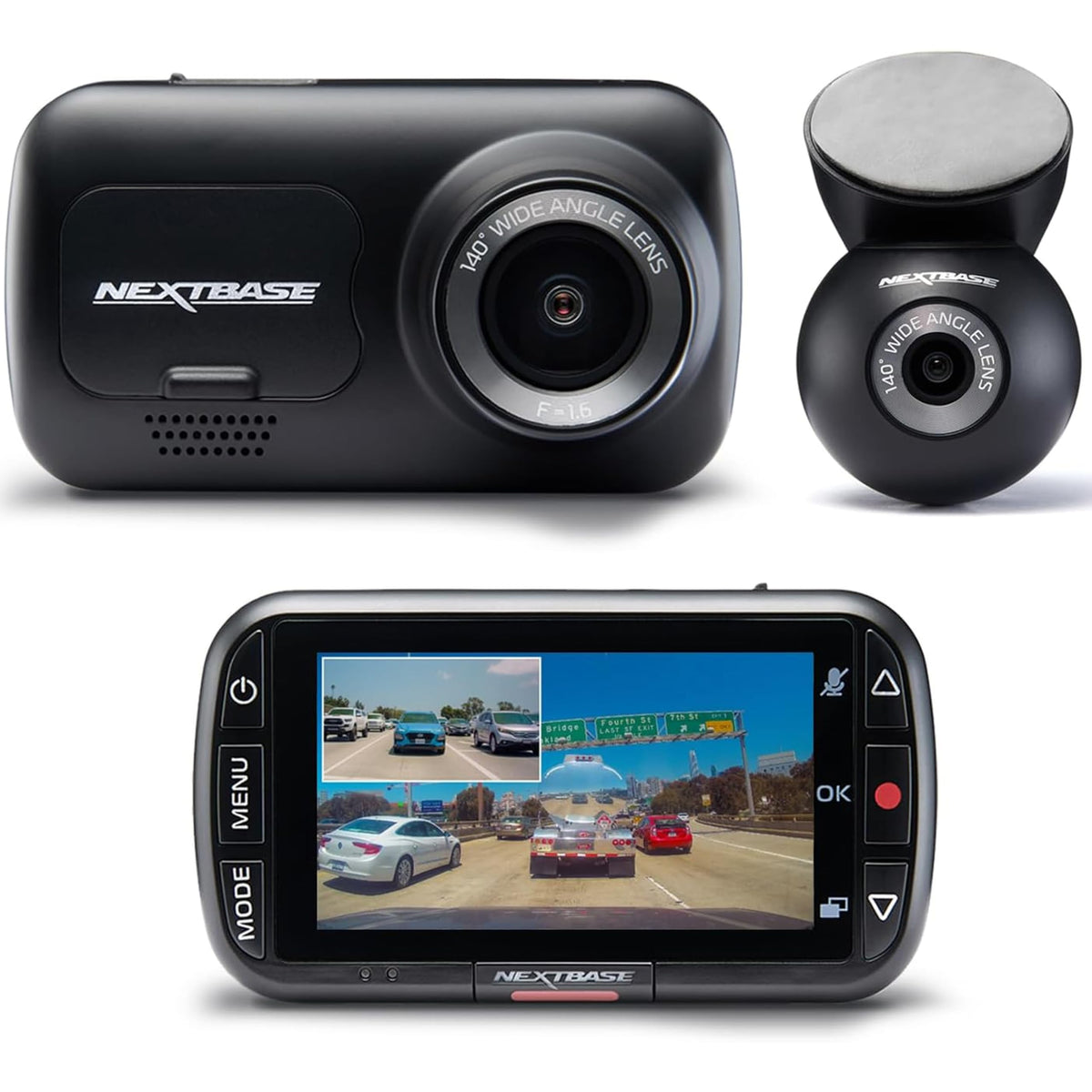 Nextbase 320Xr 1080P Dash Cam With Parking Mode & Rear Window Cam - Night Vision Dash Cam Front And Rear, Automatic Loop Recordi
