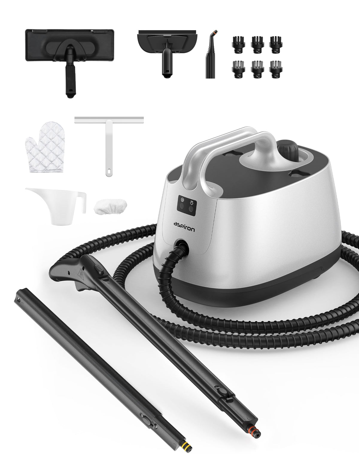Steam Cleaner, Aspiron Steamer With 21 Accessories, Portable Multipurpose Steam Cleaner For Car 5 Mins Heating With 1.5L Tank, H