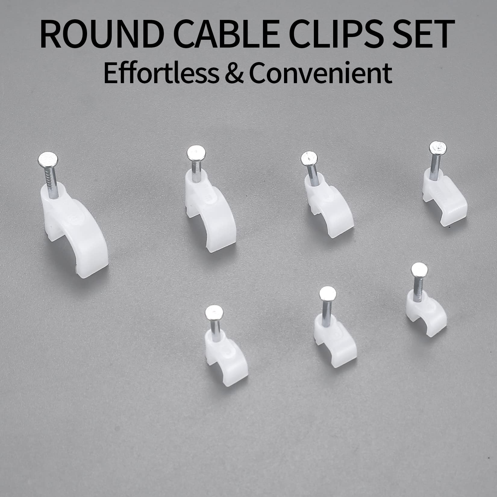Woshilaods 700 Pcs Cable Clips With Steel Nails, Cable Wire Cord Management Clips, White Ethernet Cable/Coax Cable/Cable Cord Ho