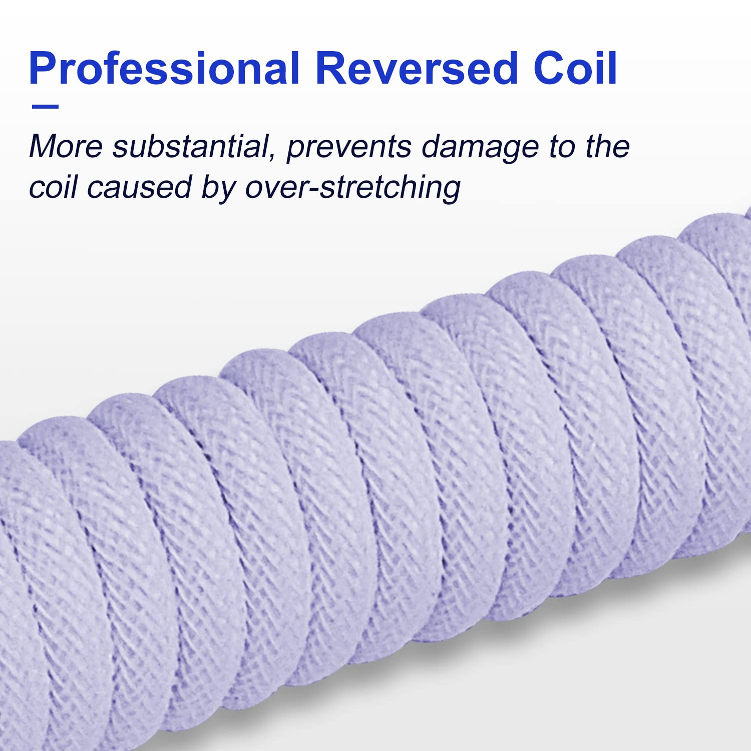 Ucinnovate Coiled Keyboard Cable, Pro Custom Coiled Usb C Cable For Gaming Keyboard, Double Sleeved Mechanical Keyboard Cable Wi
