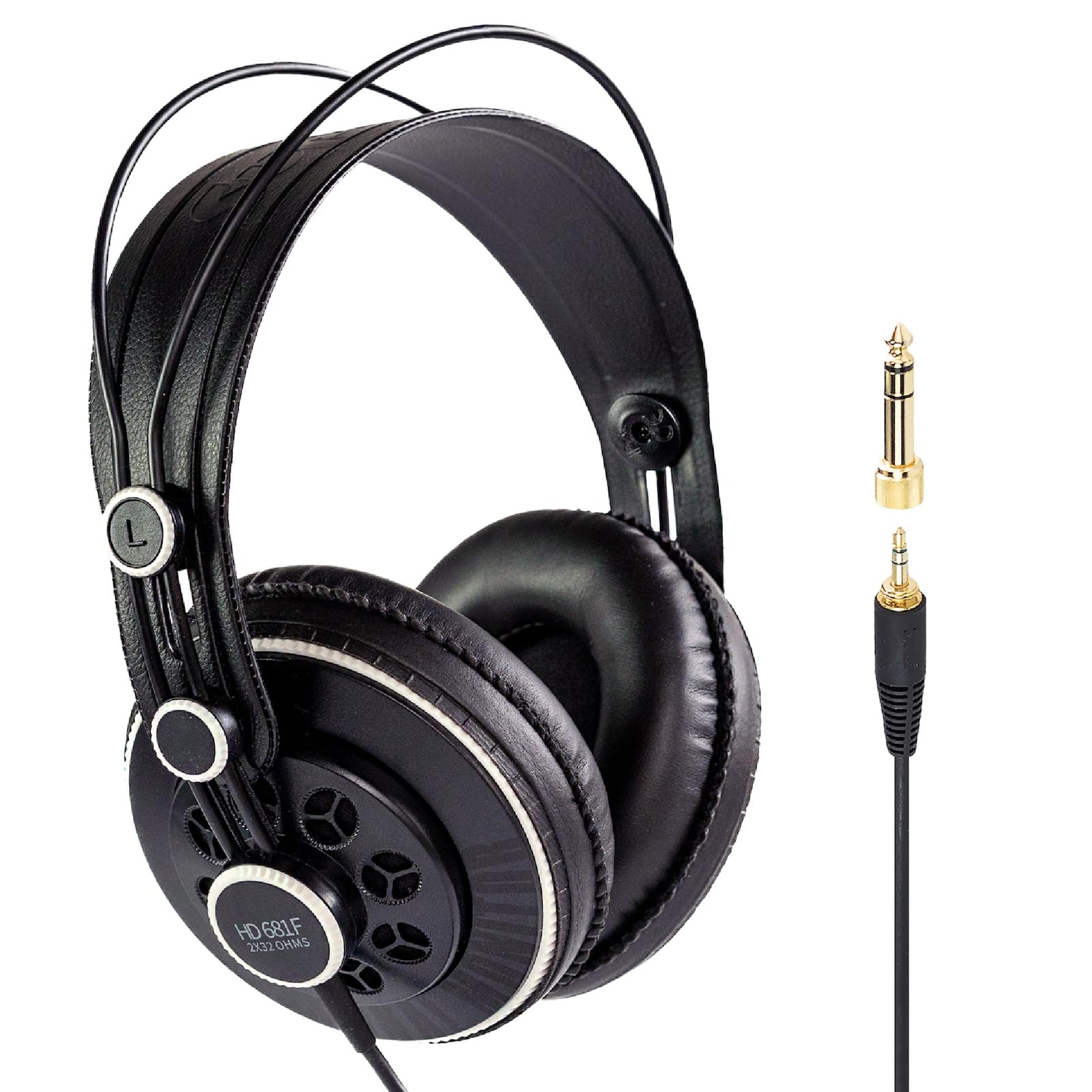 Superlux HD681F Studio Monitor Headphones Over Ear Wired with 50mm Neodymium Driver, Semi-Open, Sweet Vocal Sound, Copper-Coated