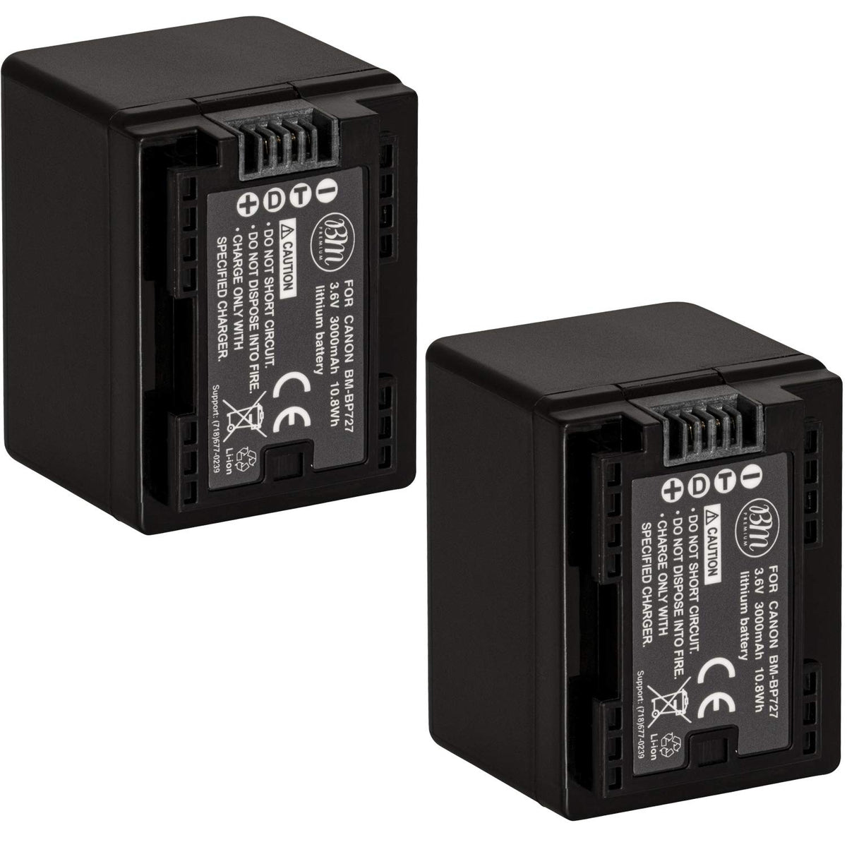 Bm Premium 2 Bp 727 Batteries For Canon Vixia Hfr80, Hfr82, Hfr800, Hfr70, Hfr72, Hfr700, Hfr30, Hfr32, Hfr300, Hfr40, Hfr42, Hf