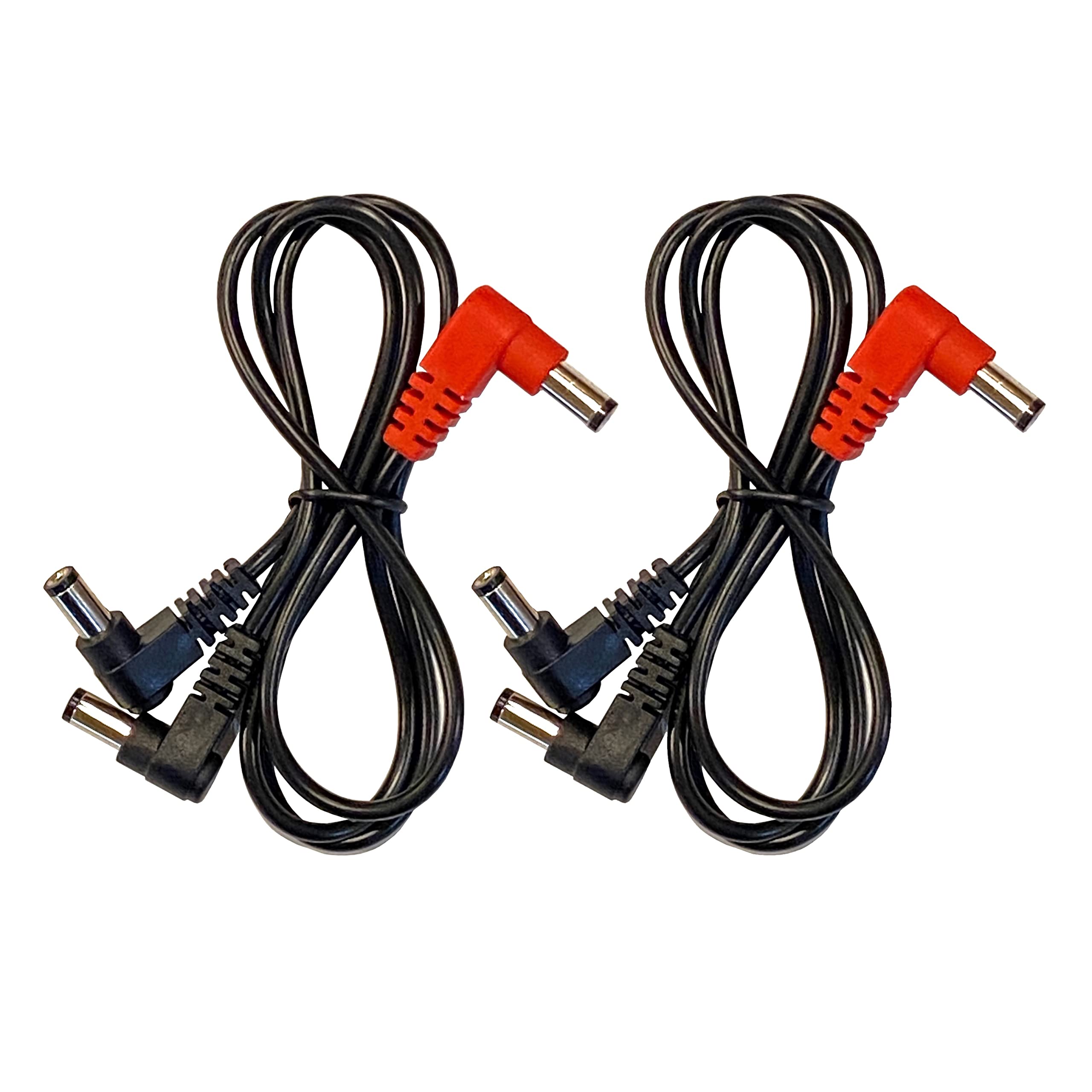 (2) Pack 2 Way Split Effects Pedal Dc Power Cables For Voodoo Labs Power Supply