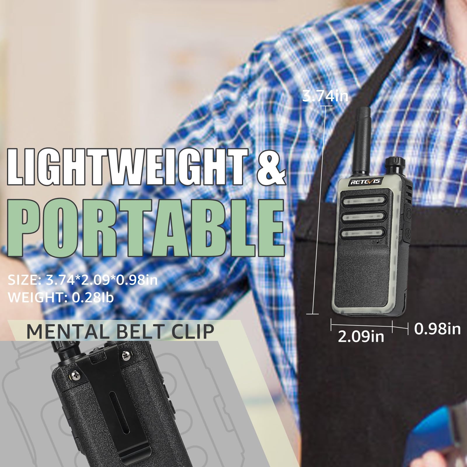 Retevis Rb66 Fast Charging Walkie Talkies For Adults,Walkie Talkie With Earpiece,Fluorescent Design,Usb C Charging,Flashlight,2 Way Radio Long Range For Event Property Theme Park Museum(10 Pack)