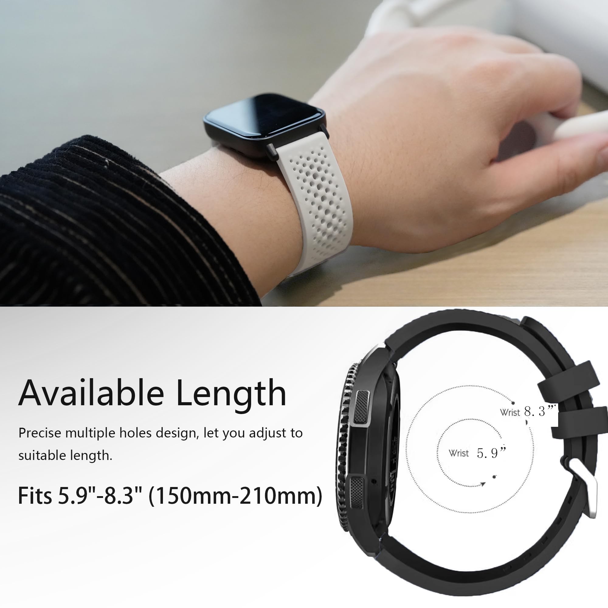 Lamshaw Compatible For Hirreo Smart Watch Bands, 22Mm Silicone Band With Metal Buckle Compatible For Lige, Hirreo Fv12, Fv14, Fv