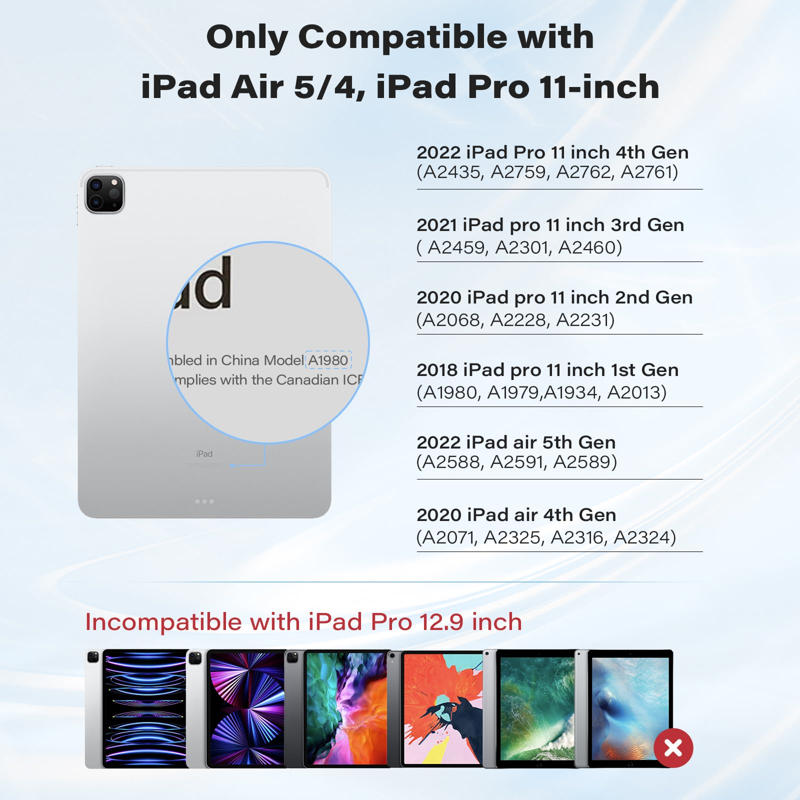 Apps2Car Magic Keyboard For Ipad Pro 11 Inch (1St, 2Nd, 3Rd, 4Th Gen) And Ipad Air (4Th, 5Th Gen), Floating Cantilever Stand, Mu