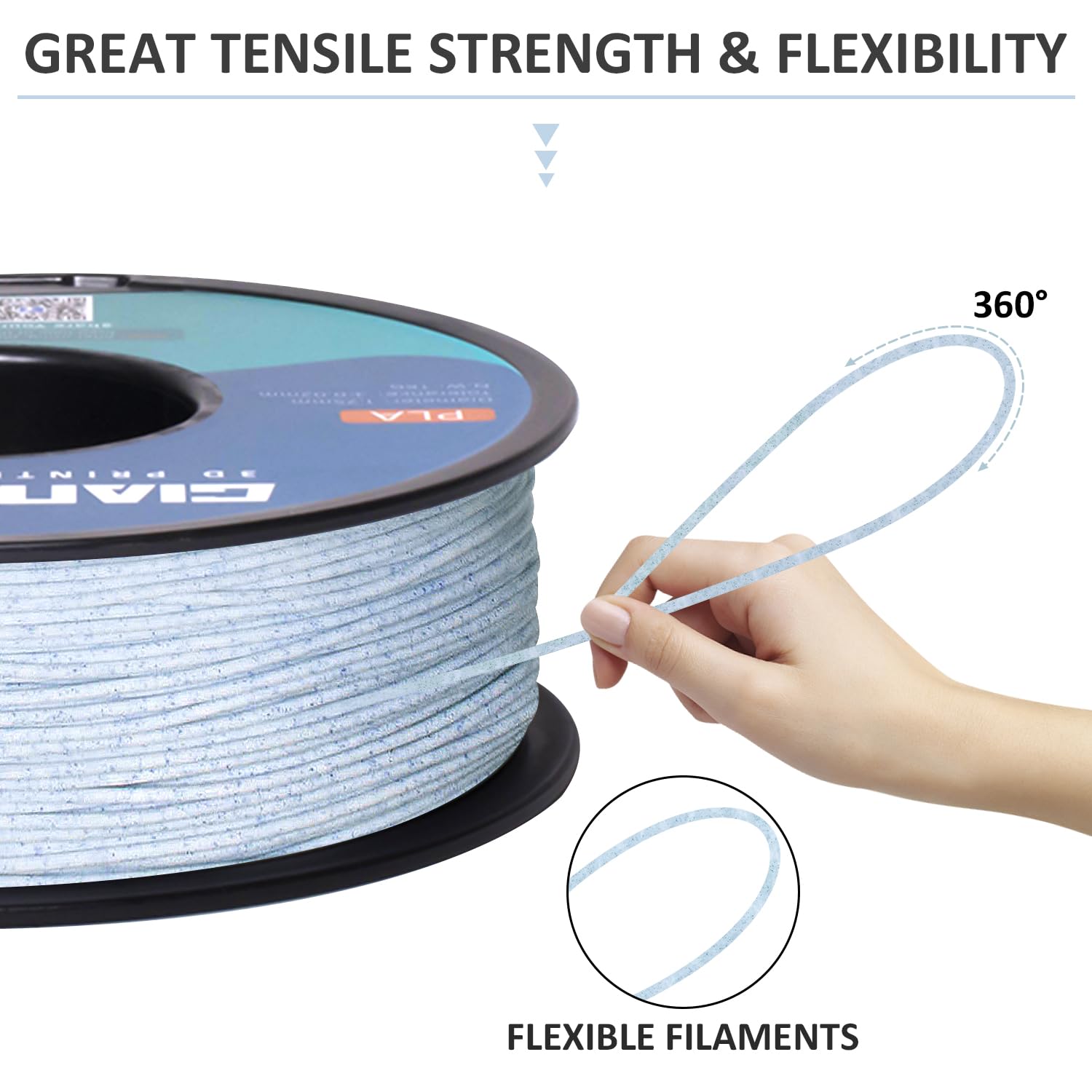 Giantarm Marble Pla, Pla Filament 1.75Mm 1Kg Spool(2.2Lbs),Vacuum Packaging, Marble Filament For Most Fdm 3D Printer (Blue)