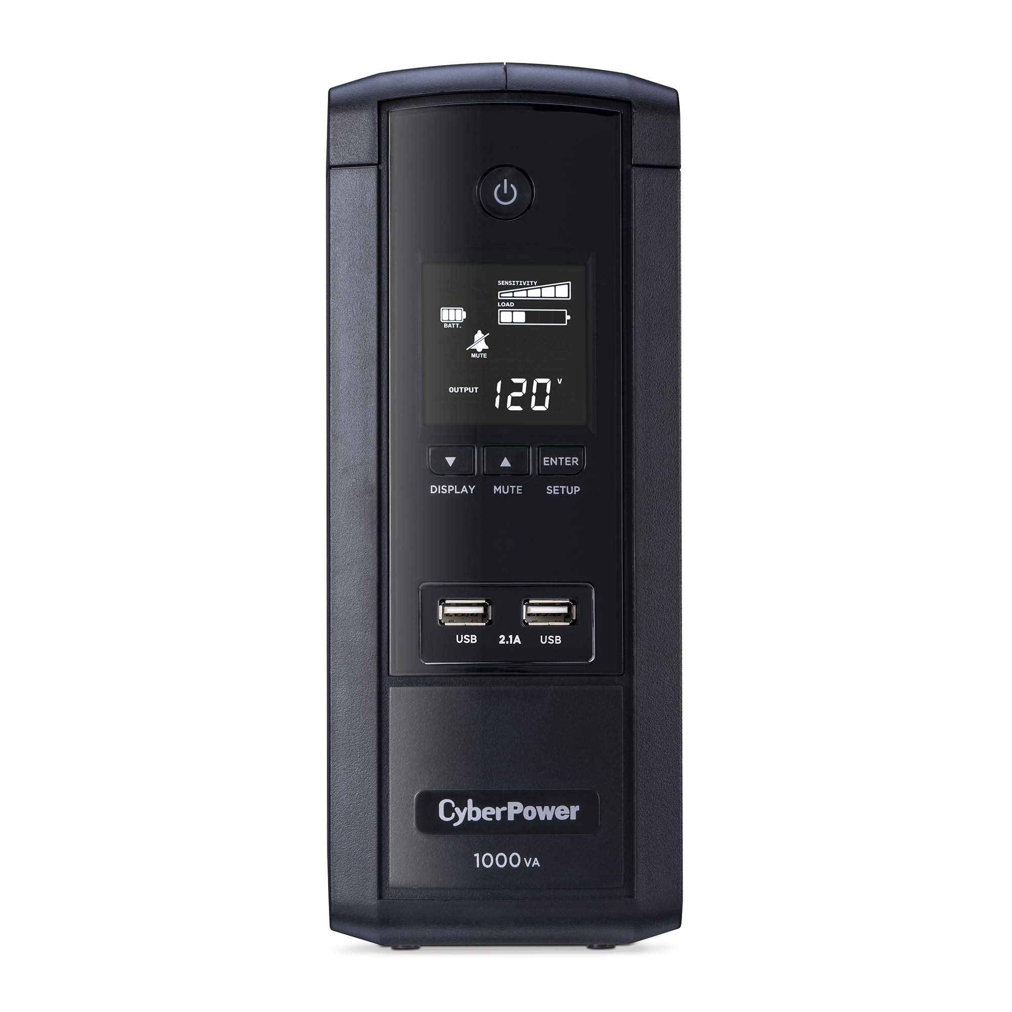 Cyberpower Brg1000Avrlcd Intelligent Lcd Ups System, 1000Va/600W, 10 Outlets, Avr, Mini Tower, 5 Year Warranty