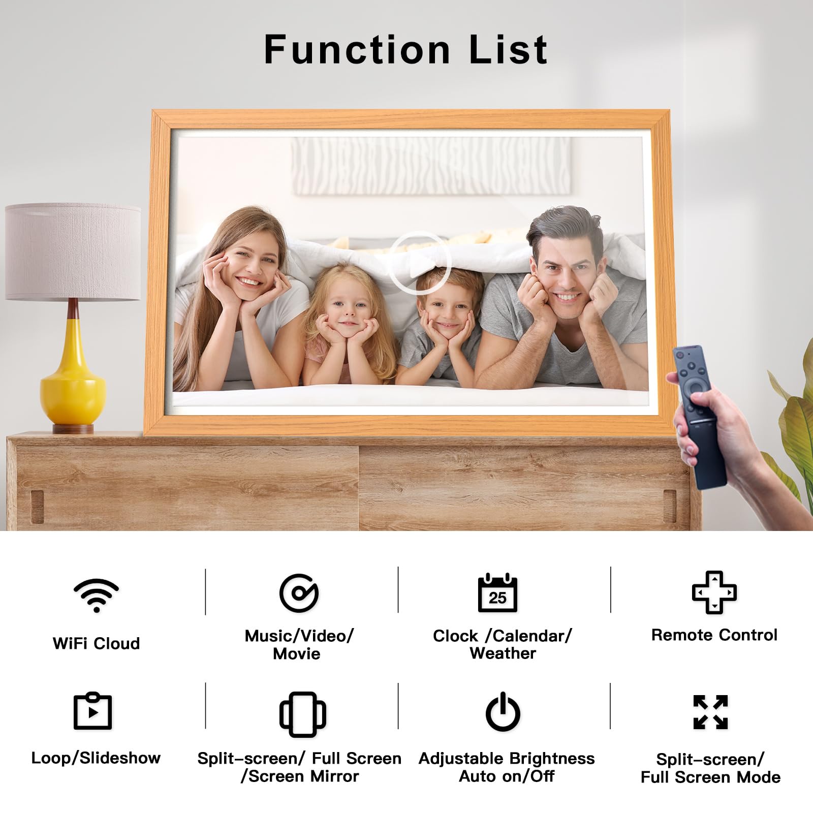 21.5 Inch Digital Picture Frame Dual Wifi Digital Photo Frame   1080P Video Playback, Smartphone Syn Screen, 32Gb, Share Photo V