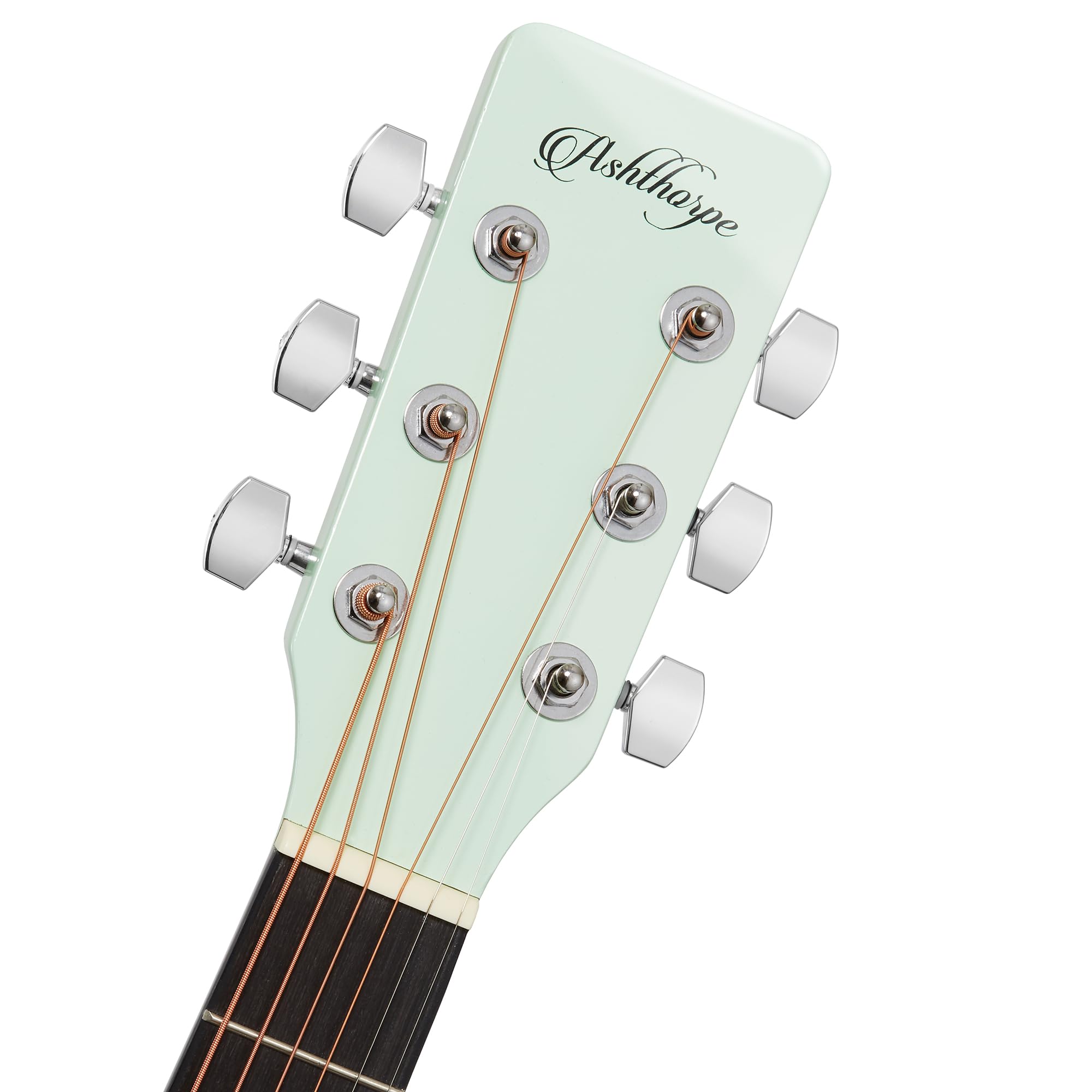 Ashthorpe Full Size Cutaway Thinline Acoustic Electric Guitar Package   Premium Tonewoods   Mint Green