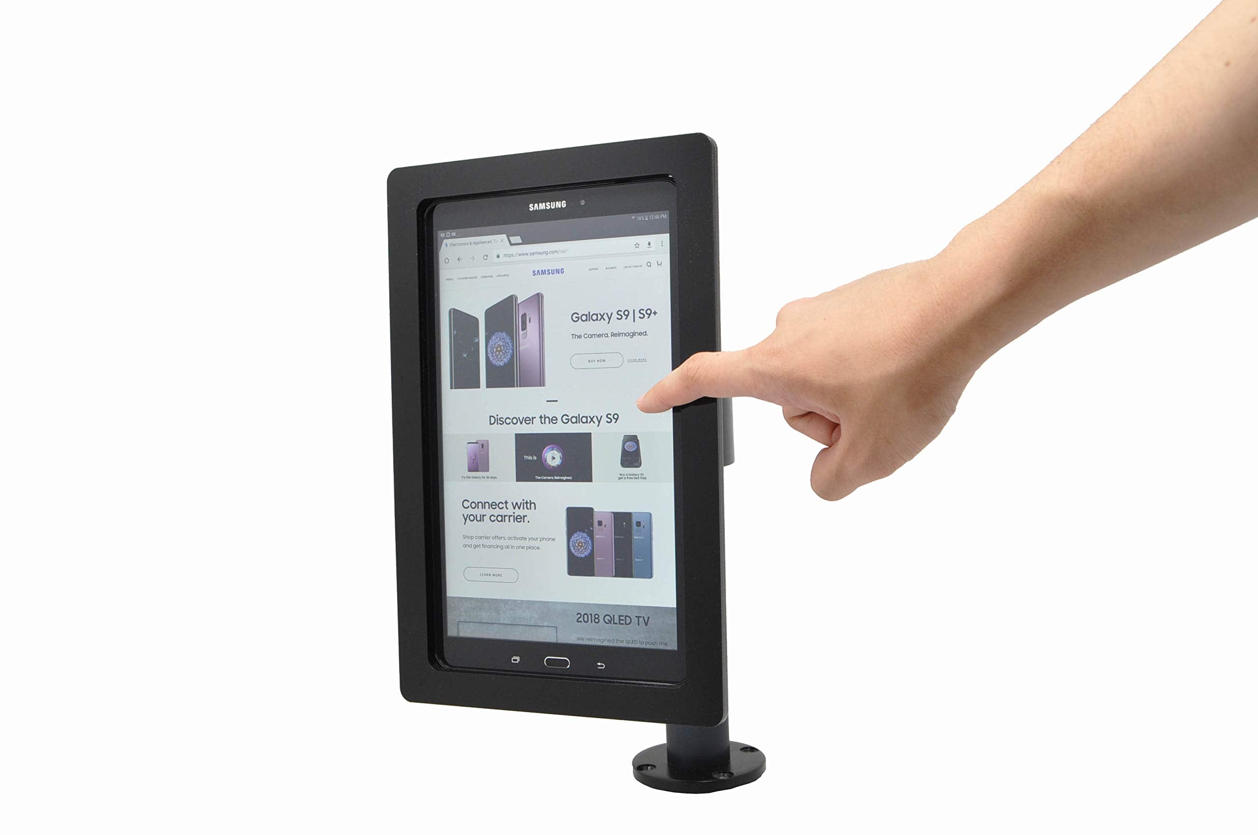 Tabcare Security Anti Theft Acrylic Vesa Enclosure For Samsung Galaxy 10.5' Tablet With Wall Mount Kit (Black, Tab S4 10.5)