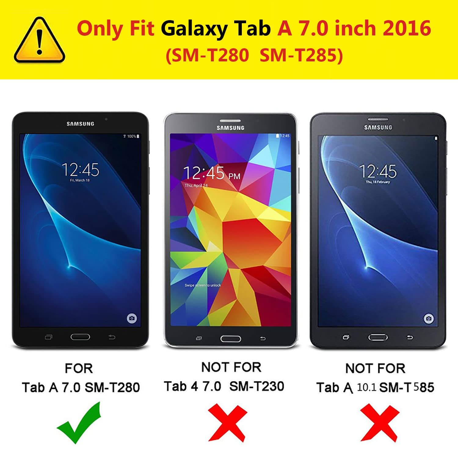 Case For Samsung Galaxy Tab A 7.0 Inch 2016 Tablet (Sm T280 Sm T285),360 Degree Rotating Stand Case Full Protective Cover,With S