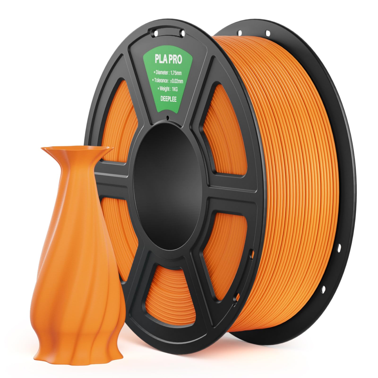 DEEPLEE PLA PRO Filament 1.75mm, 3D Printer Filament, Orange 1kg