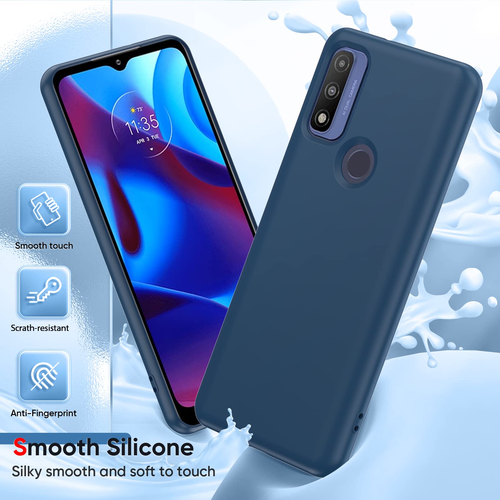 Leyi For Motorola G Pure Case: Moto Pure G Phone Case With [2 Pack] Tempered Glass Screen Protector & Camera Lens Protector, Liq