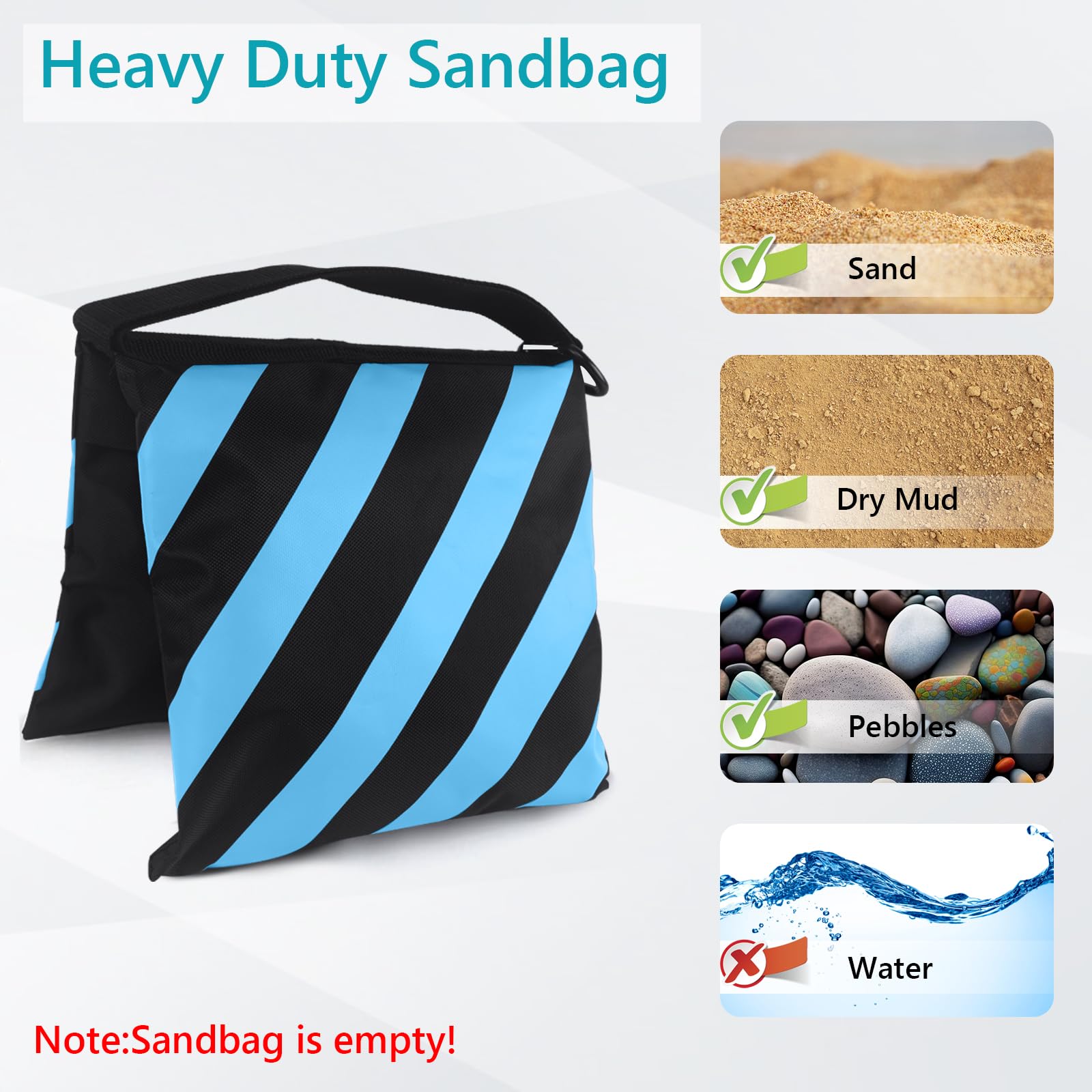 Abccanopy Sandbag Photography Weight Bags For Video Stand,4 Packs (Sky Blue)