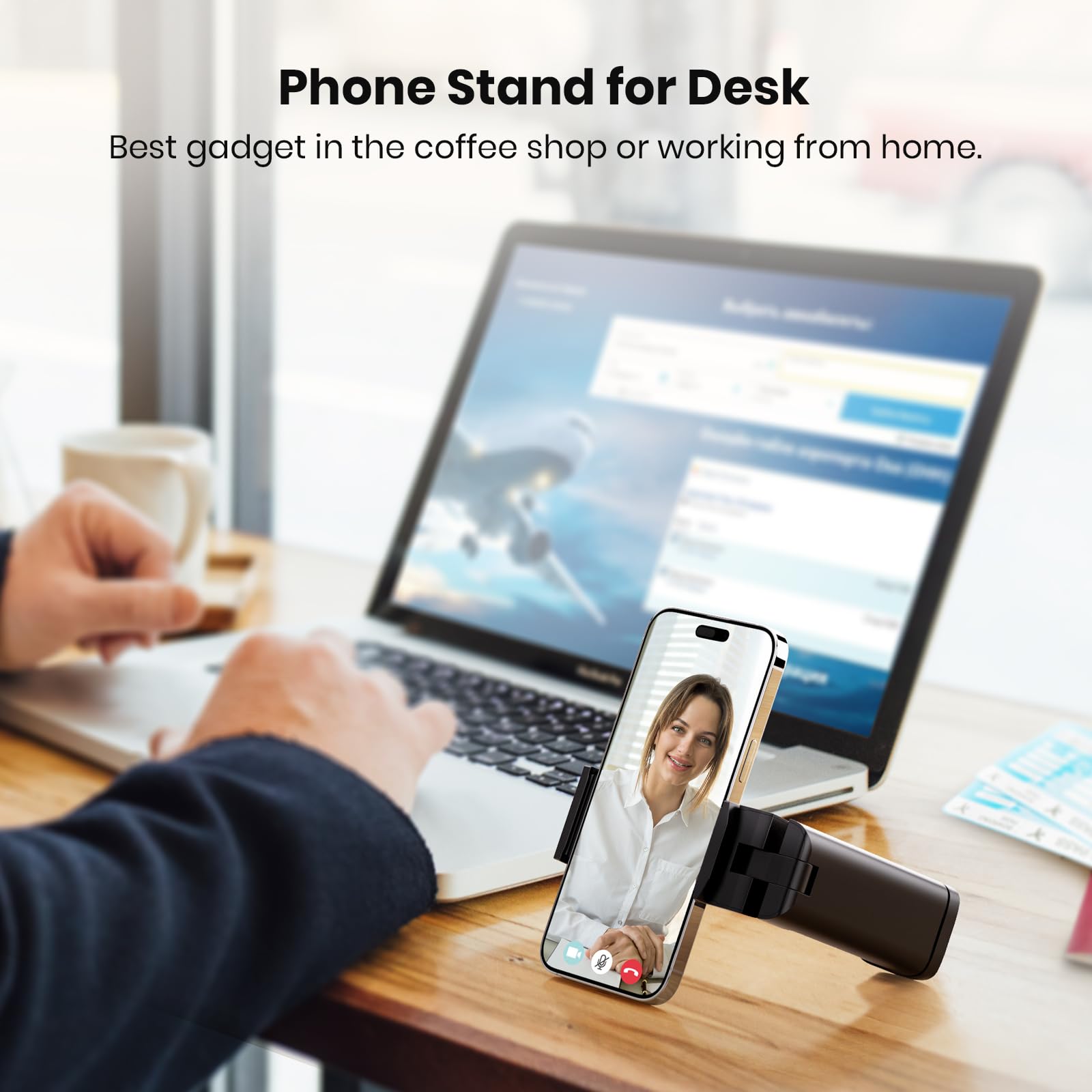 2 Pack Universal Airplane Phone Holder For Stocking Stuffers, Klearlook 360 Rotation Travel Essentials Phone Mount For Desk, Han