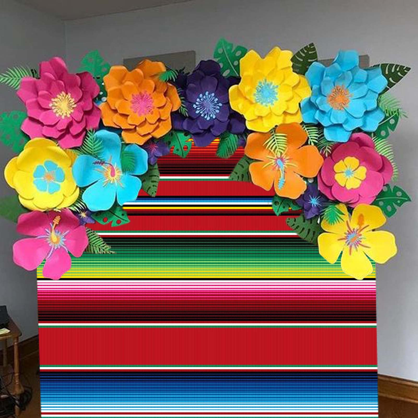 Maqtt 72X60In Mexican Theme Party Striped Backdrop Fiesta Cinco De Mayo Background Party Decoration For Cake Table Decor Photo B