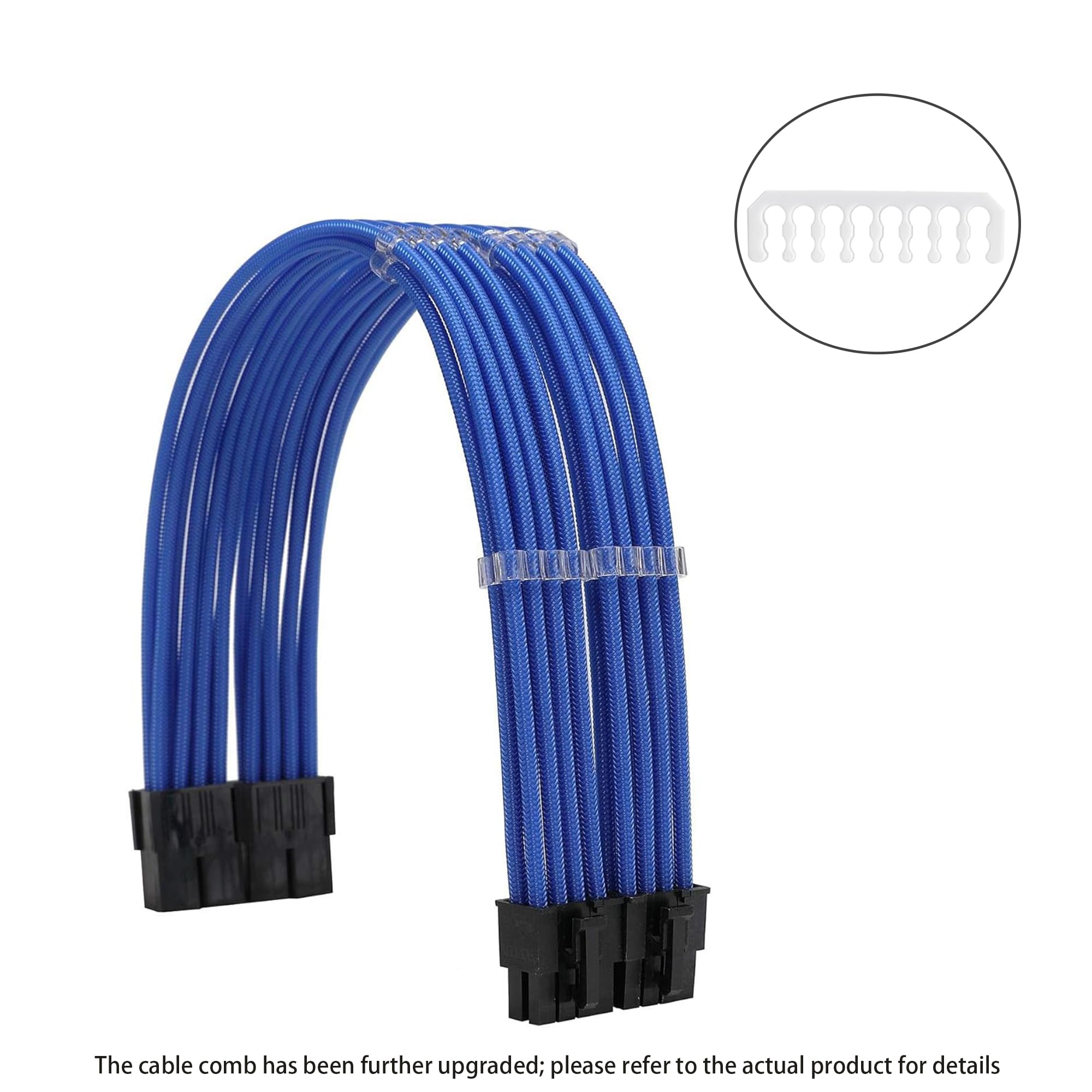 Formulamod Sleeve Extension Power Supply Cable Kit 18Awg Atx 24P+ Eps 8 P+Pci E8 P With Combs For Psu To Motherboard/Gpu (Blue)