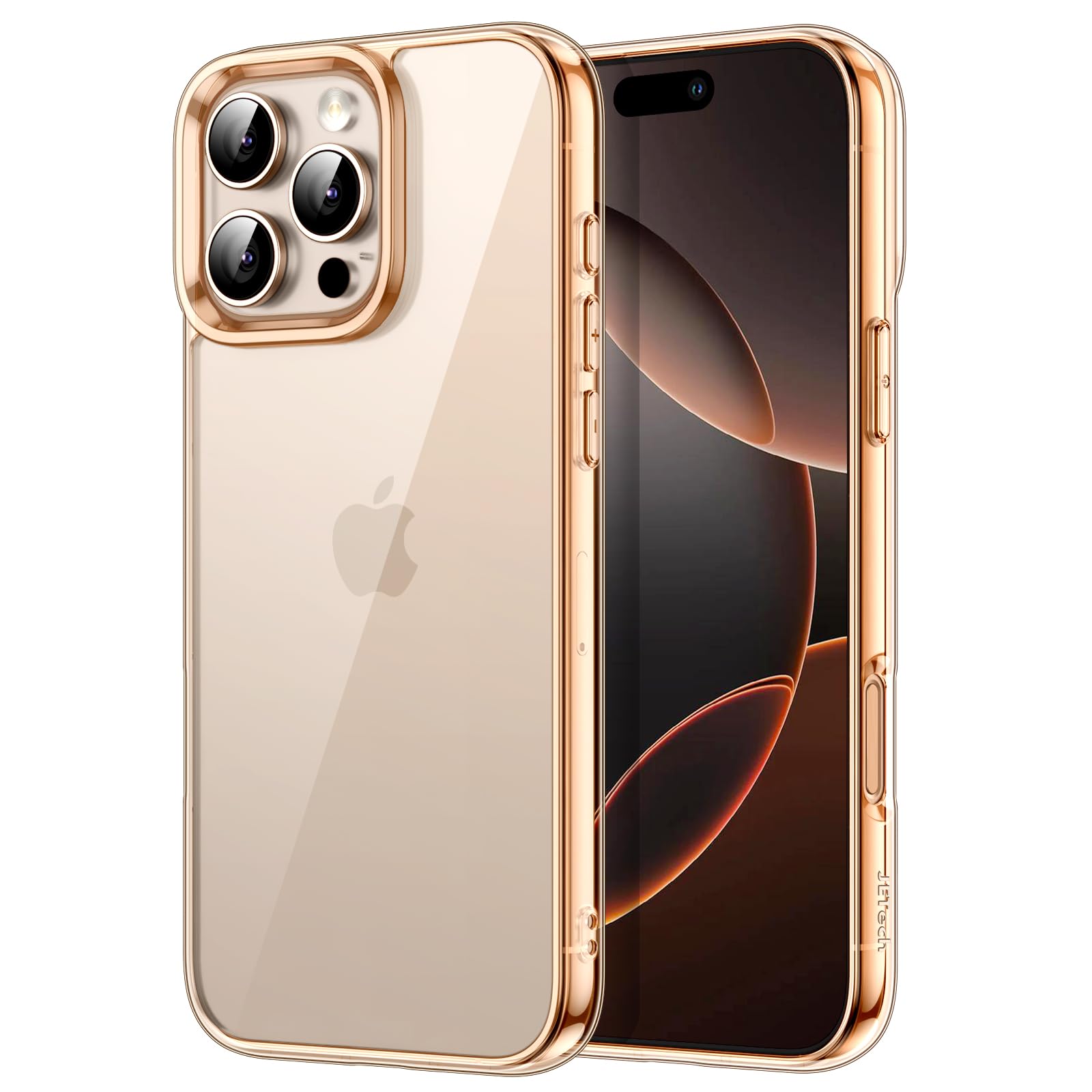 JETech Case for iPhone 16 Pro 6.3-Inch, Non-Yellowing Shockproof Phone Bumper Cover, Anti-Scratch Clear Back (Desert)