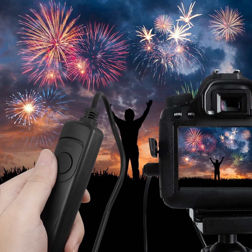 3.3Ft Shutter Release Remote Control With 11.4Ft Extension Cable 2.5Mm, Afunta Rs 60E3 Wired Remote Control Switch Cord Replacement Compatible 70D 100D 1200D Digital Camera Dslr