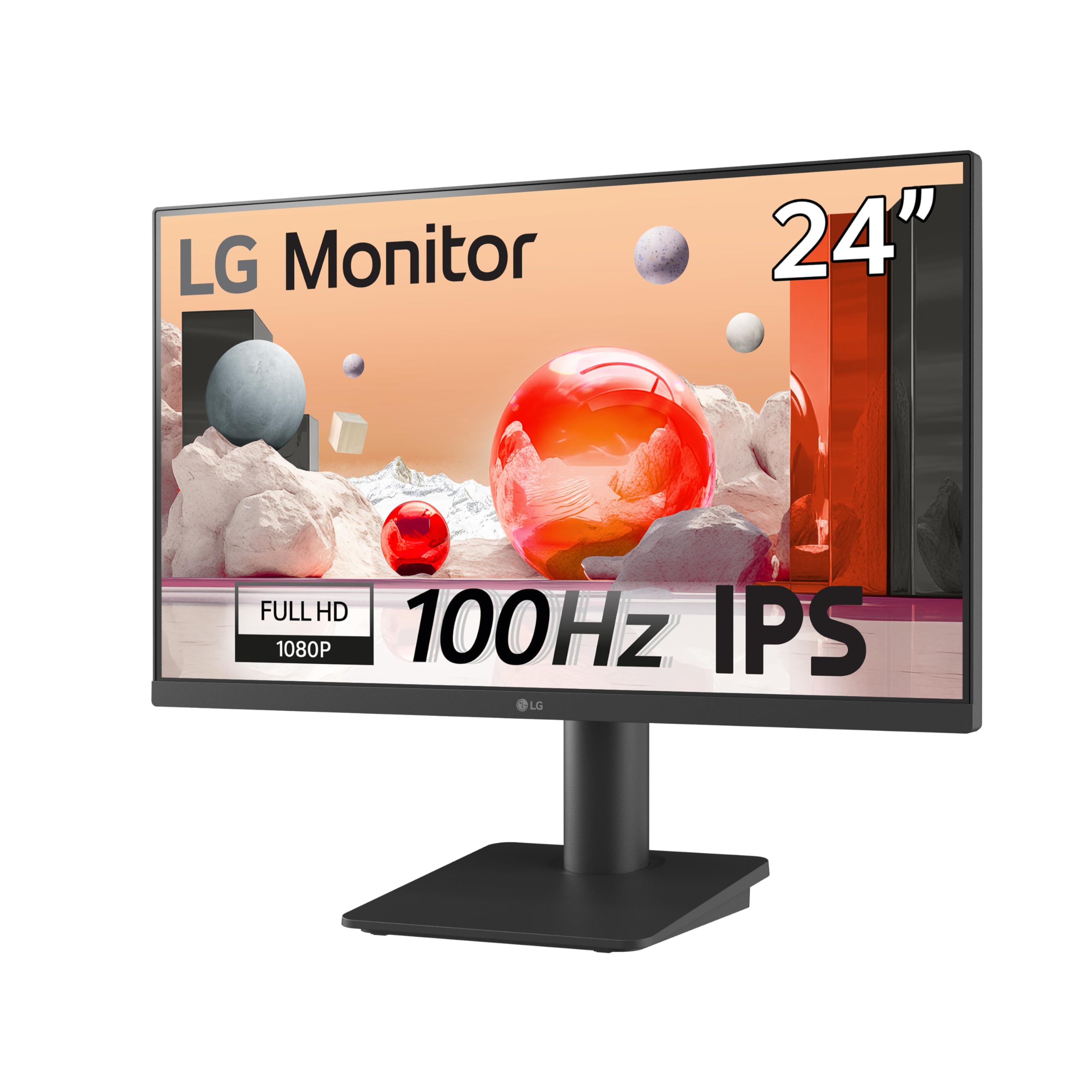 Lg 24Ms550 B 24 Inch Ips Fhd (1920X1080) 100Hz 5Ms Reader Mode Tilt/Height Adjustable Stand Built In Speaker Borderless Design O