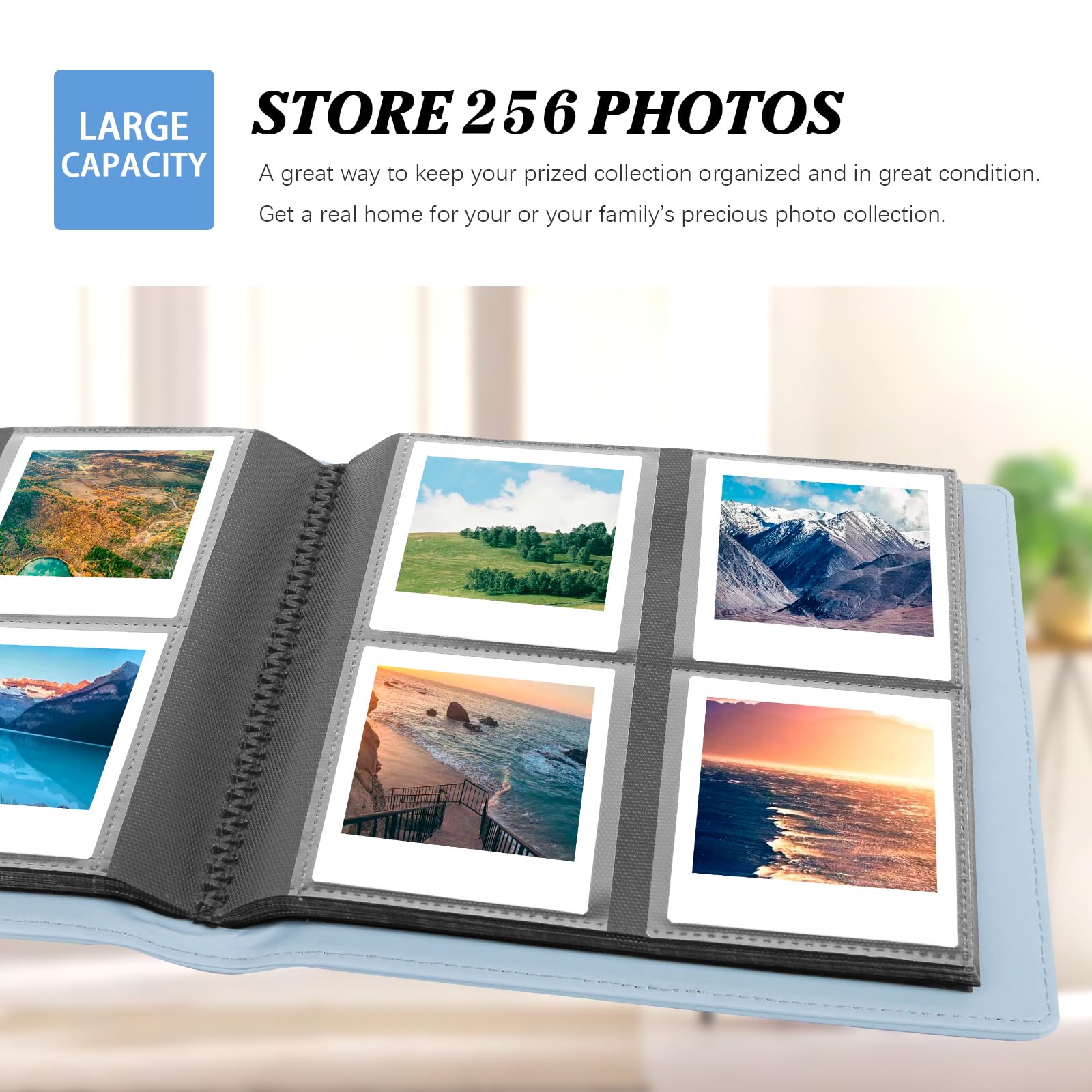256 Pockets Photo Album For Fujifilm Instax Square Sq1/Sq6/Sq10/Sq20 Camera, Kodak Mini 3 Square,Mini Shot 3 Square, Mini Shot 3 Square Printer, Album For Instax Square Photo, Kodak 3X3 Photo