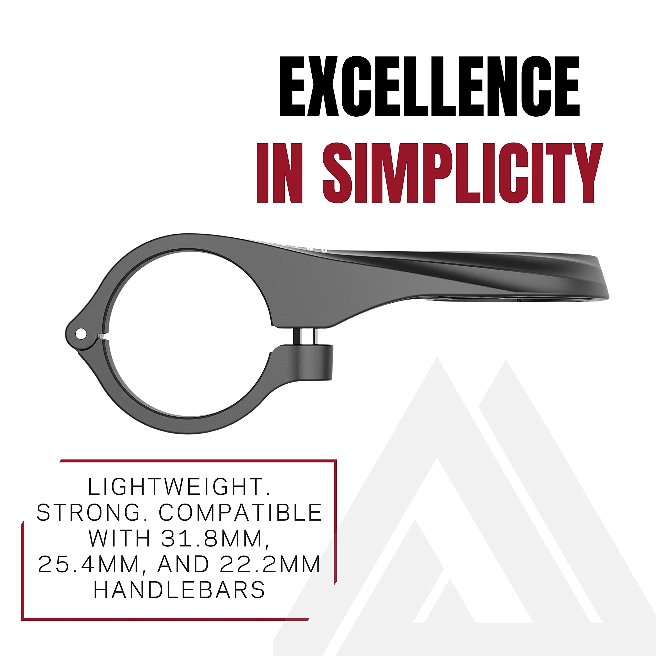 Kom Cycling Wahoo Elemnt Mount Compatible With Multiple Wahoo Computers Including The Wahoo Elemnt Bolt, Elemnt Roam, Elemnt Mini, And Elemnt   Multiple Colors 24G Out Front Computer Mount (Black)