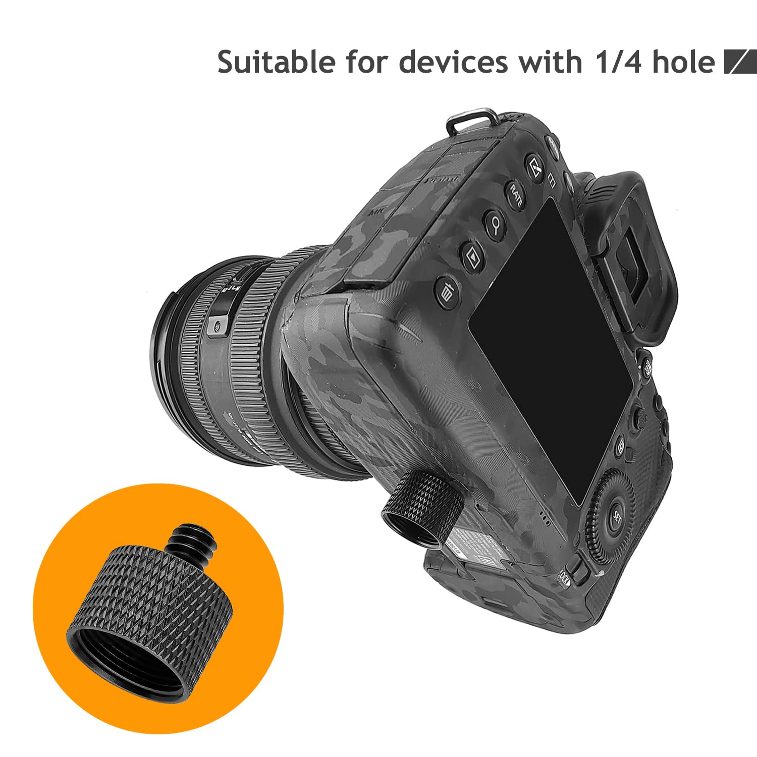 Frgyee 5/8 To 1/4 Adapter, Mic Thread Adapter 5/8'' Female To 1/4'' Male For Mic Stand, Camera Monitor, Tripod, Microphone Holde