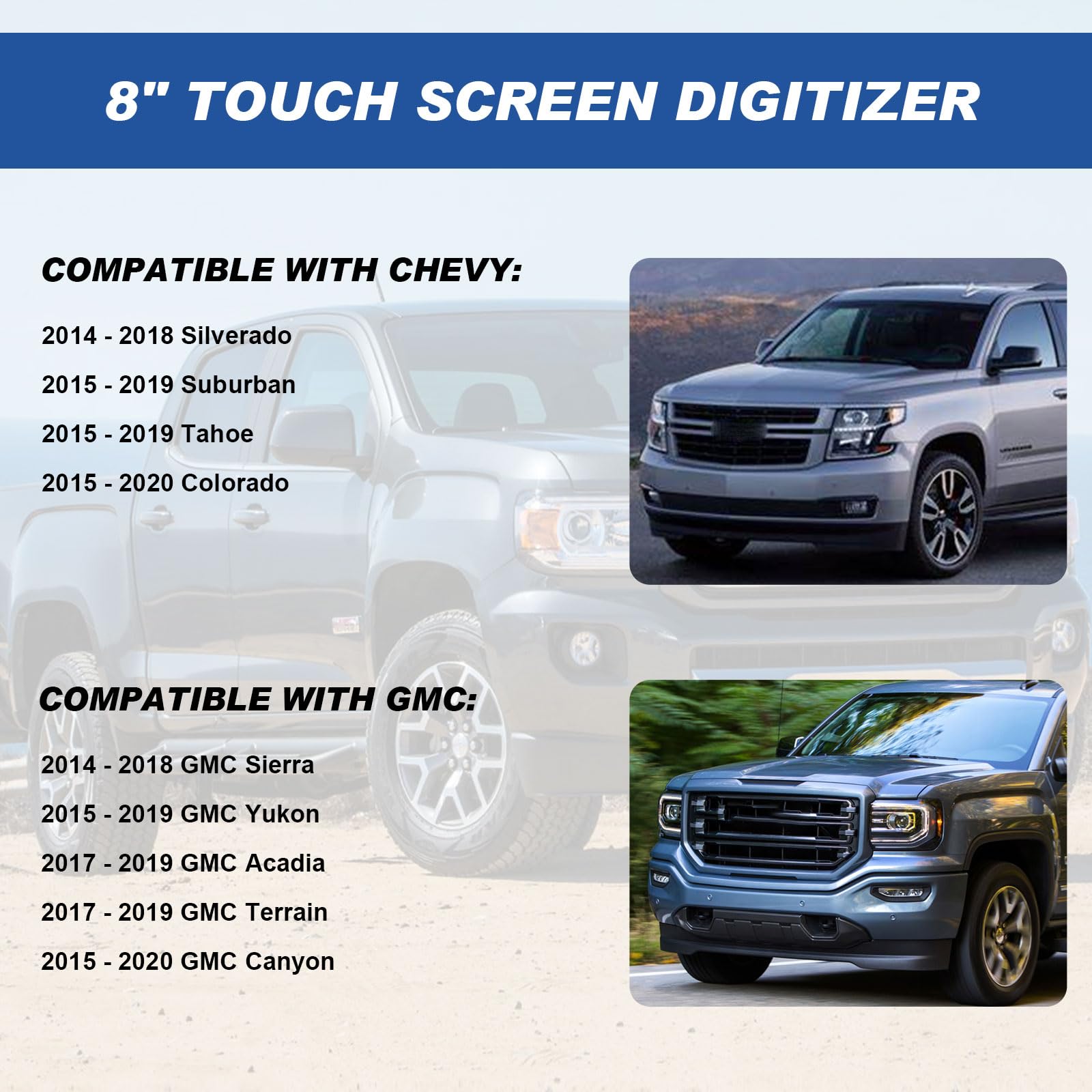 8'' Touch Screen Digitizer Lcd Monitor Radio Navigation Compatible With Chevy Silverado Suburban Tahoe Colorado Gmc Canyon Sierr
