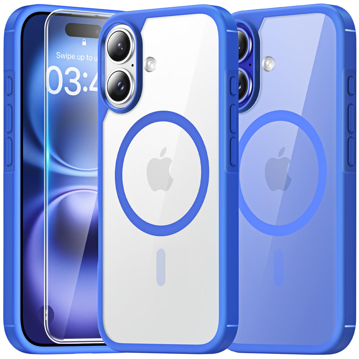 Tauri 3 In 1 For Iphone 16 Case, Compatible With Magsafe [Anti Yellowing] With 2X Screen Protectors, Military Grade Protection,