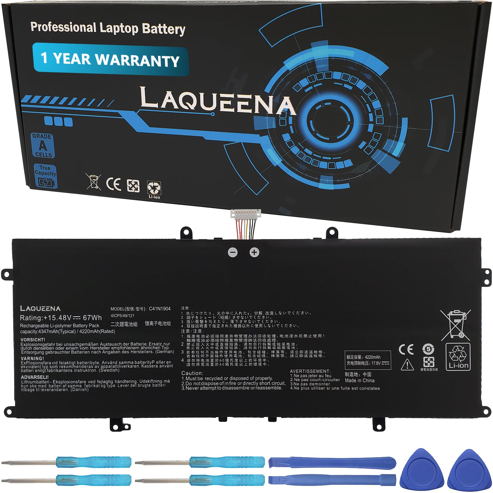 Laqueena C41N1904 Laptop Battery Compatible With Asus Zenbook 14 Um425Ia Ux425Ea Ux425Ja 13 Bx325Ja Ux325Ea Ux325Ja Ux325Sa Um32