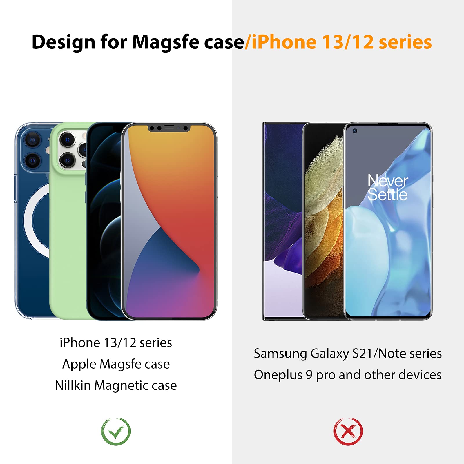 Nillkin Magsafe Wall Mount Magnetic Shower Phone Holder, 2 Pack Snaphold Magnetic Sticker For Iphone 15 14 13 12 Pro Max/Pro, Ma