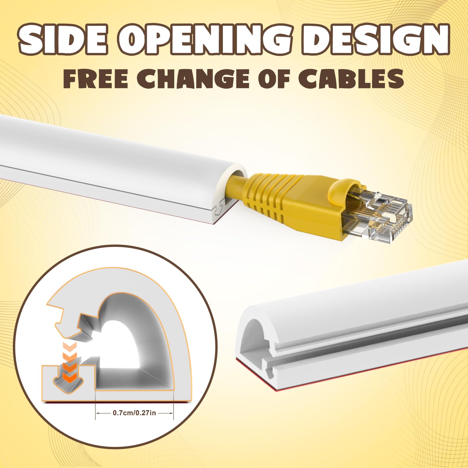 Uomtfai Wall Cord Hider 78 Inch, Self Adhesive Cable Hider Cord Cover For Wires, Flexible Wire Cover Cable Raceway For Cord Mana