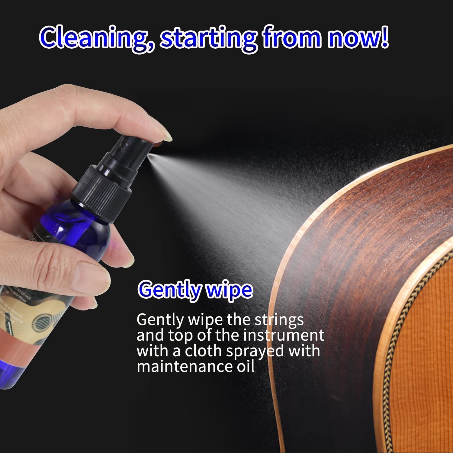 Premium Guitar Care 3 Piece Kit,Lemon Oil,Polish,Guitar String Oil,For Guitar Cleaning And Maintenance