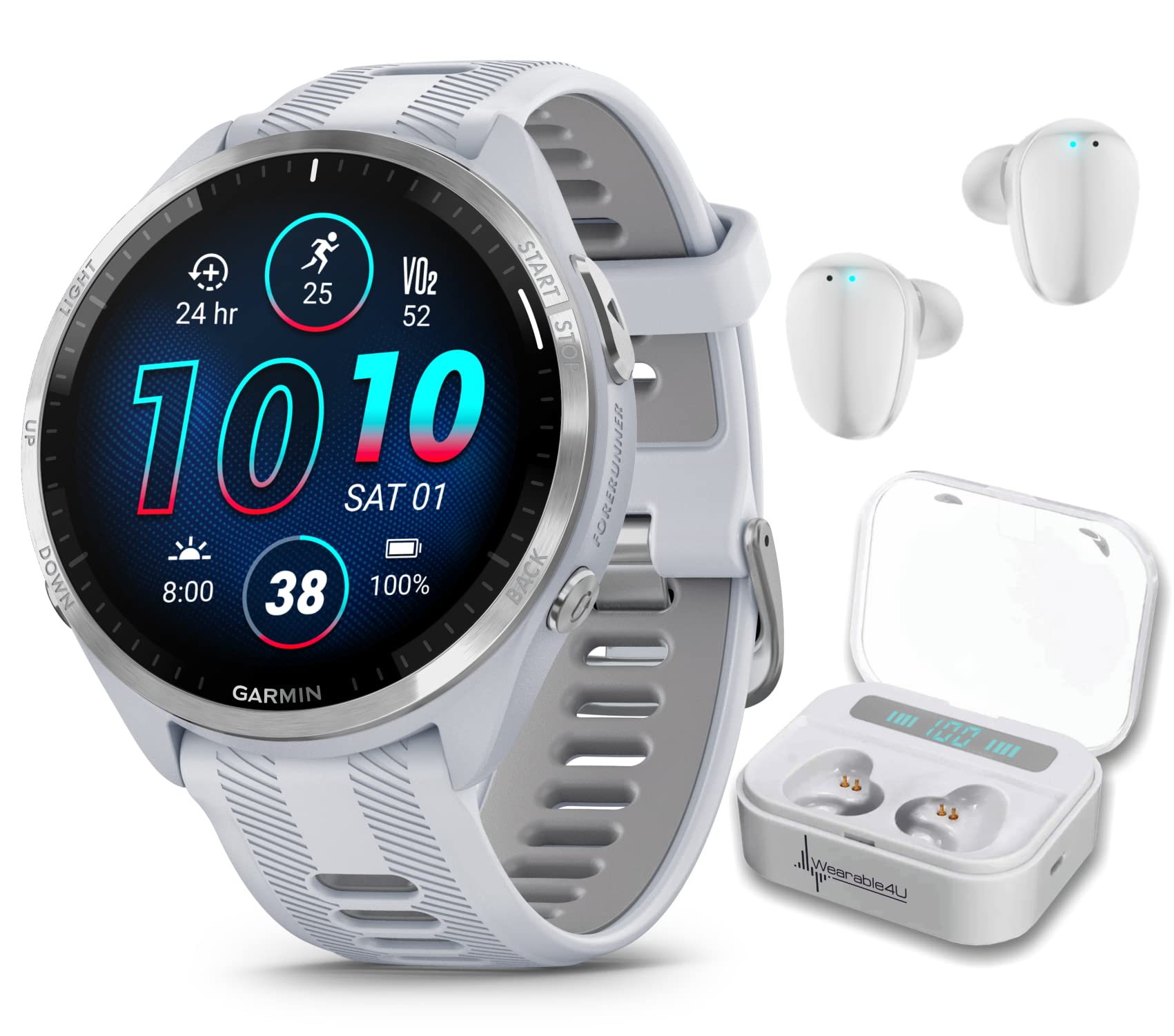 Wearable4U - Garmin Forerunner 965 Premium GPS Running and Triathlon 47mm Smartwatch with AMOLED Touchscreen Display, Titanium B