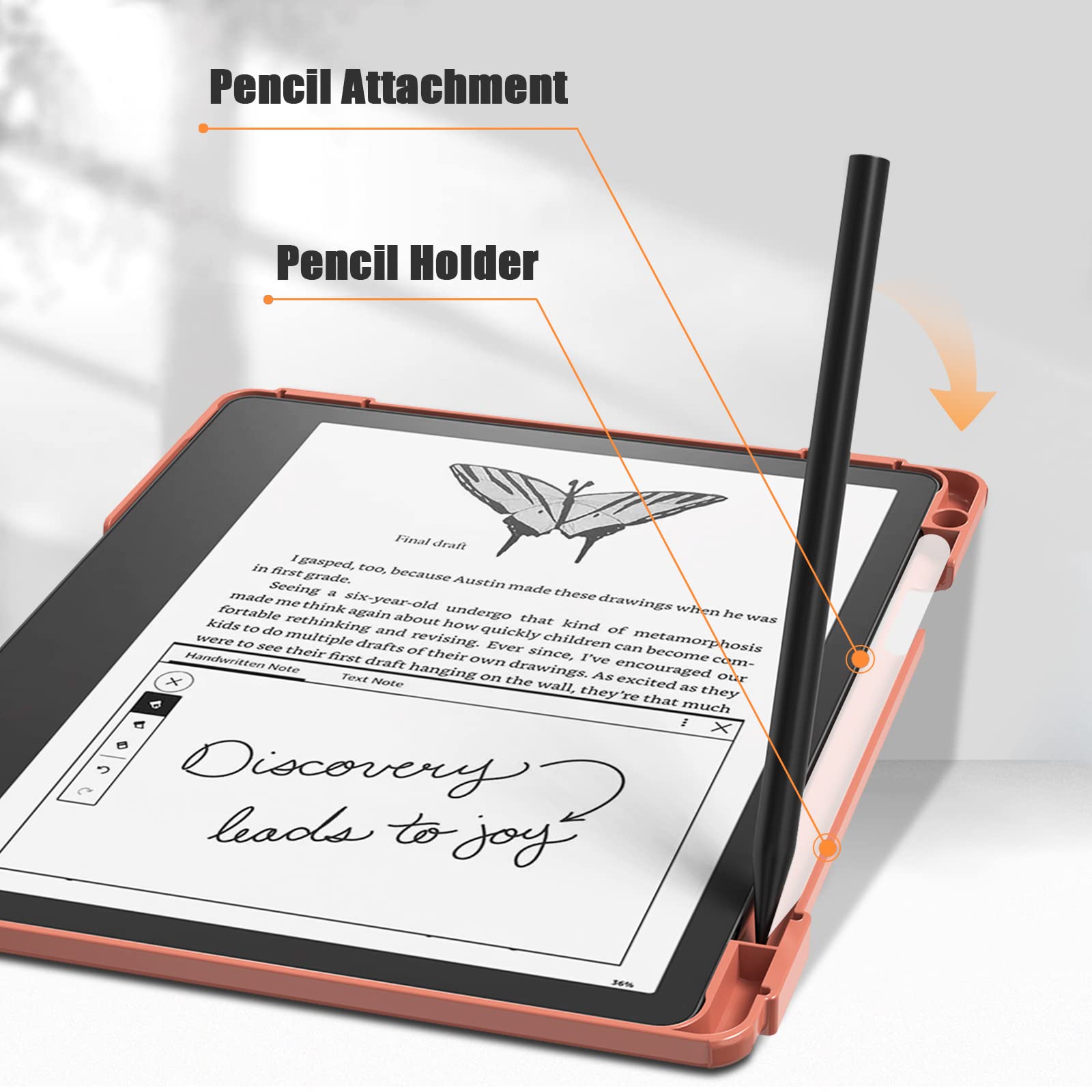 E Net Case Case For Kindle Scribe, Multi Viewing 360 Degree Rotating Cover For Kindle Scribe 10.2 Inch With Stand, Auto Sleep/Wa