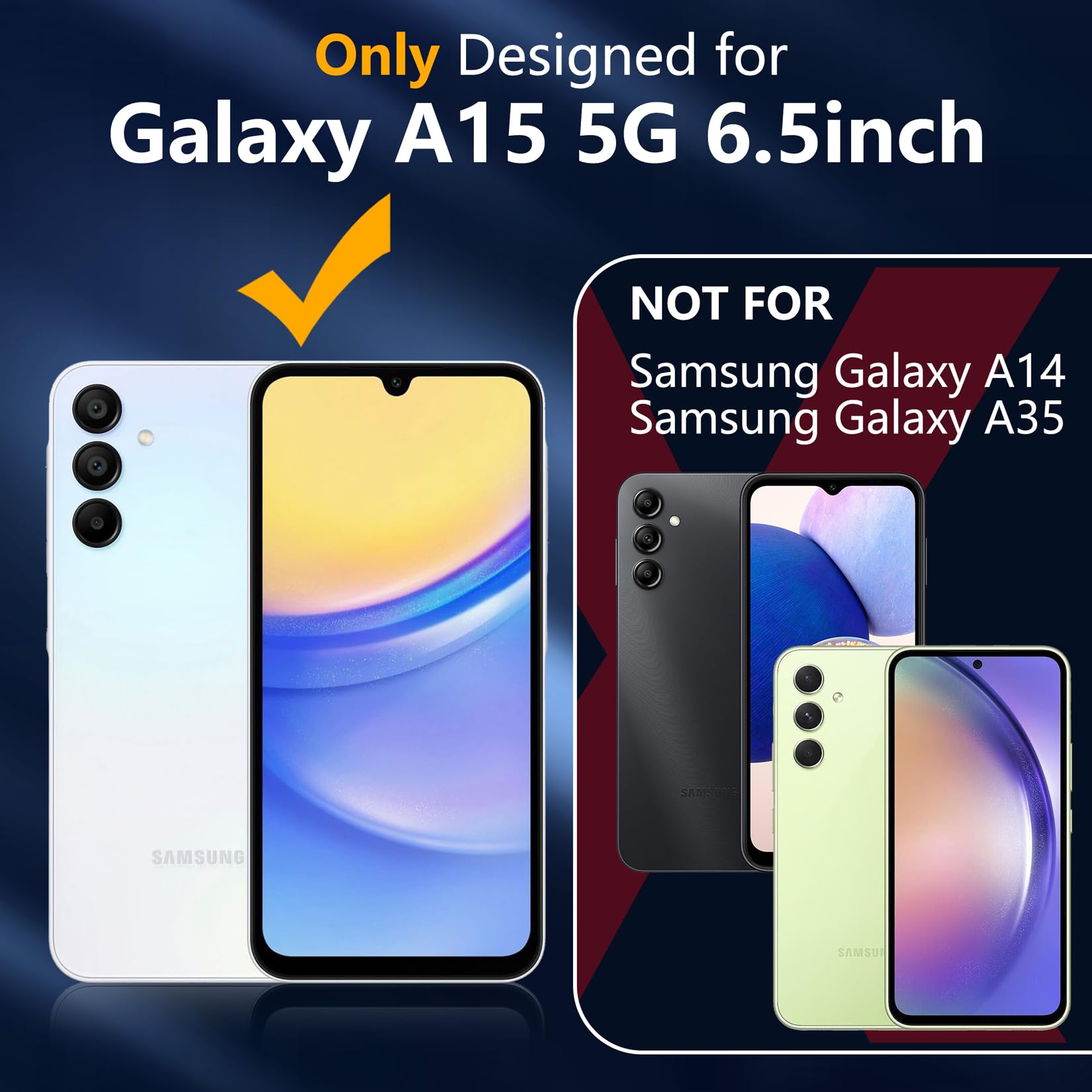 Spidercase For Samsung Galaxy A15 5G Case, [10 Ft Military Grade Drop Protection][Not Yellowing][2 Pcs Screen Protectors & Camer