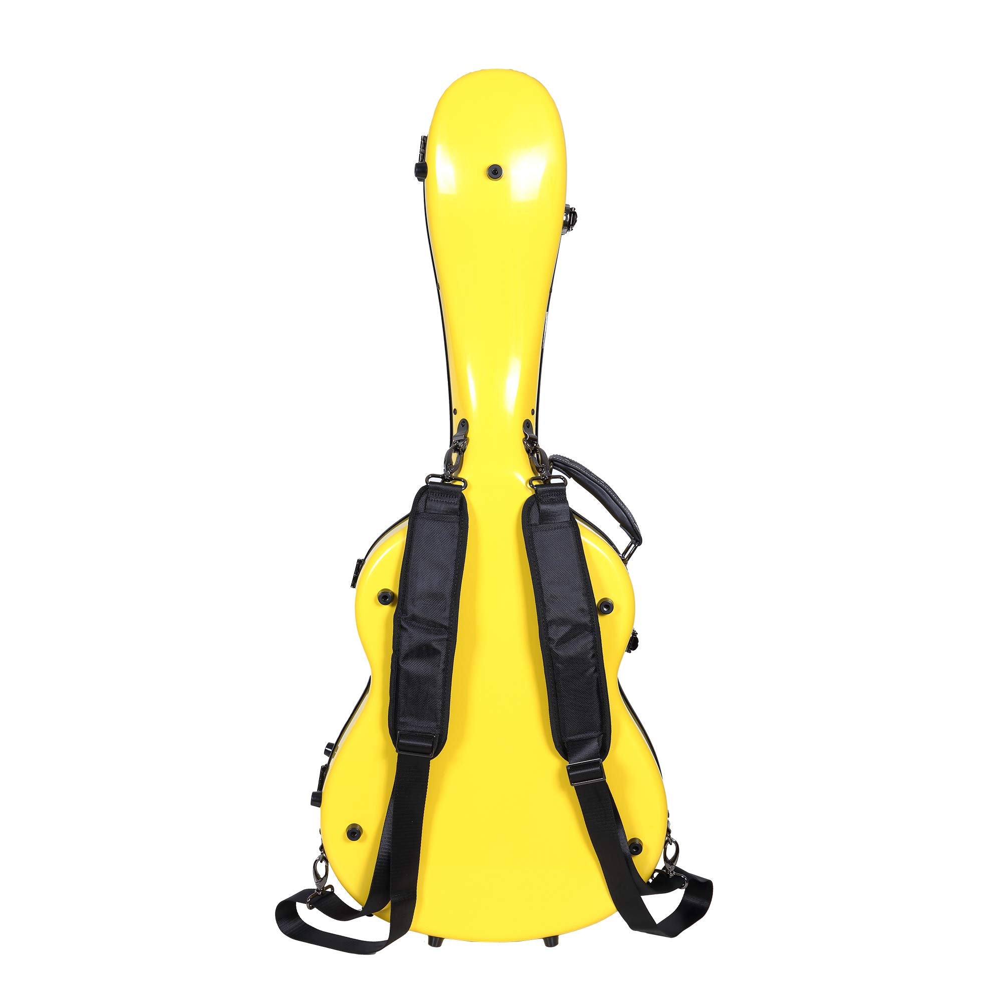 Crossrock Deluxe Fiberglass Classical Guitar Case, 4/4 Full Size, Yellow (Crf2020Cyl)